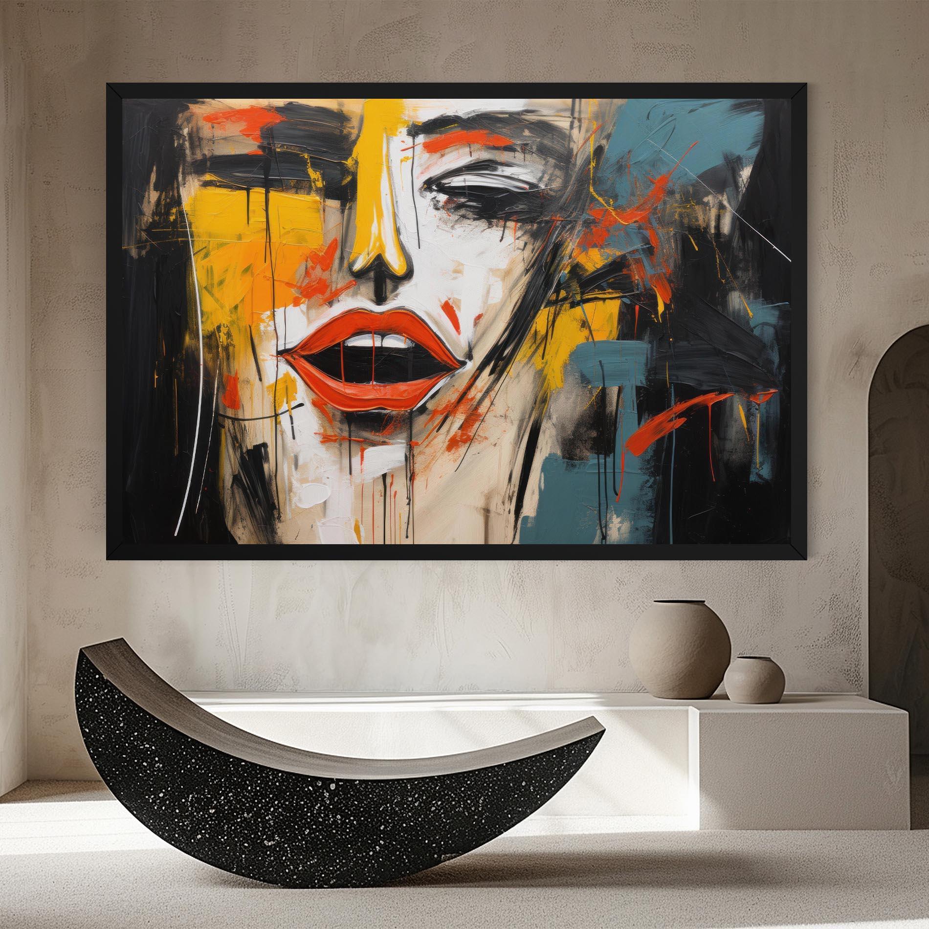 Obraz na Płótnie Abstract Woman Lips mockup 8