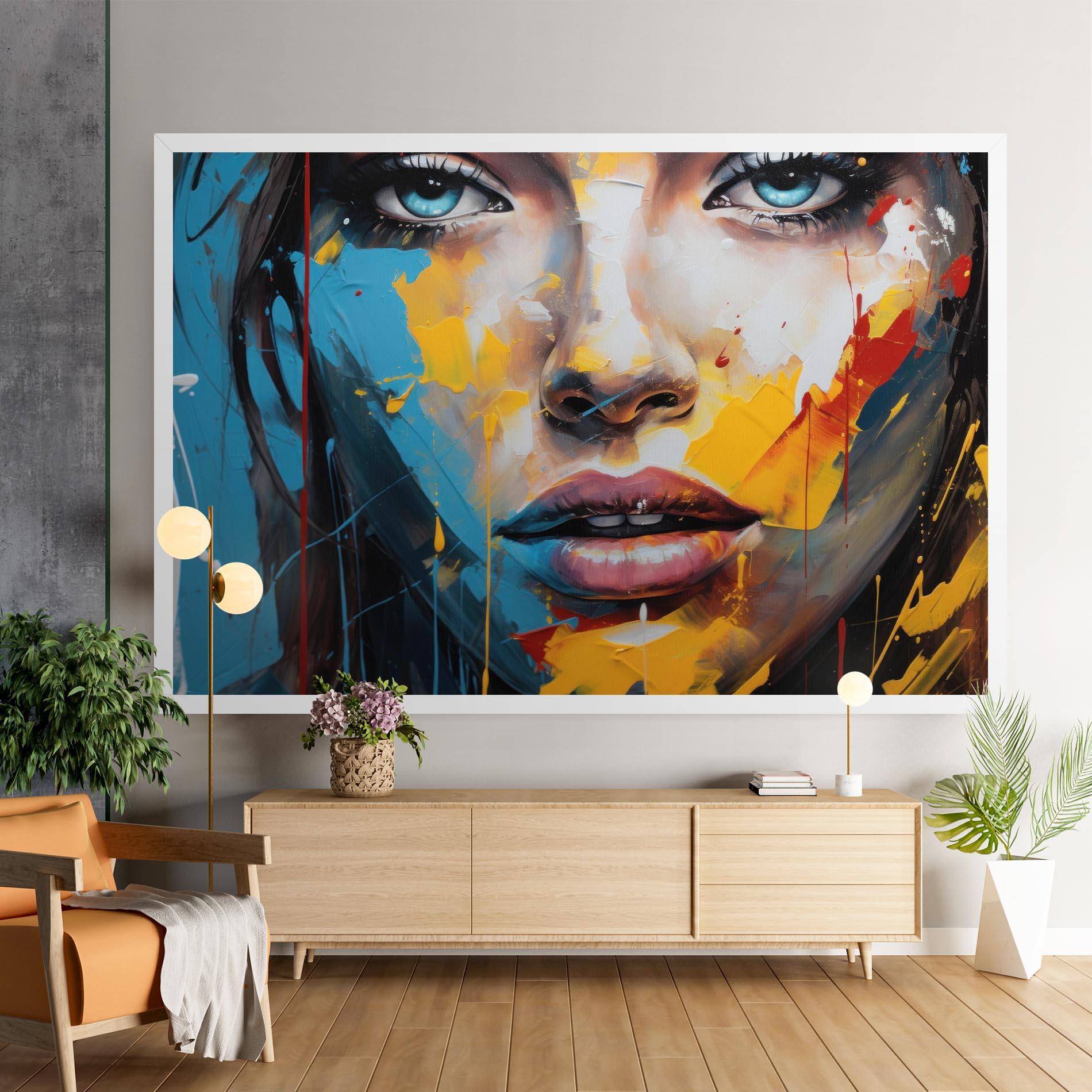 Obraz na Płótnie Woman Abstract Lips mockup 9