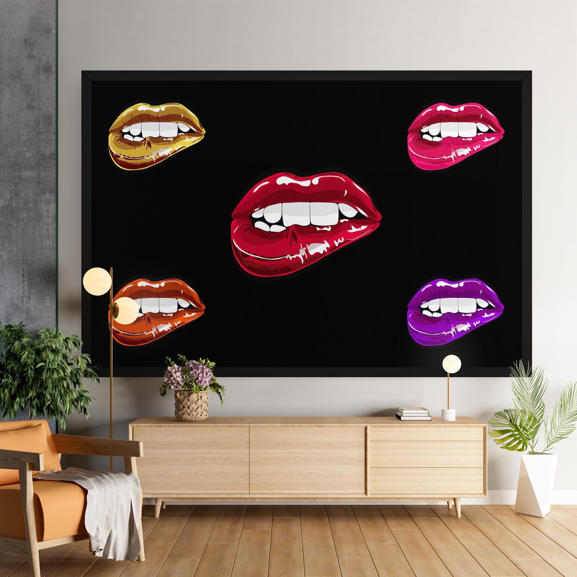 Obraz na Płótnie Mix Color Lips mockup 9