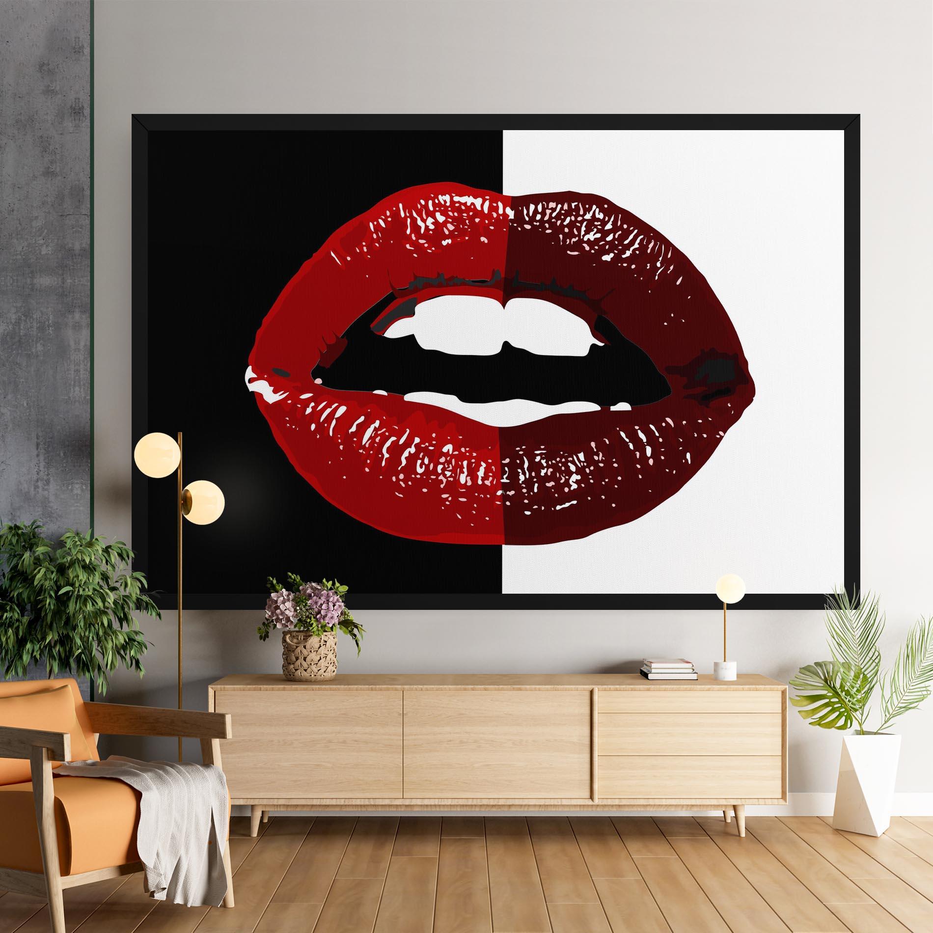 Obraz na Płótnie Red Shade Lips mockup 9