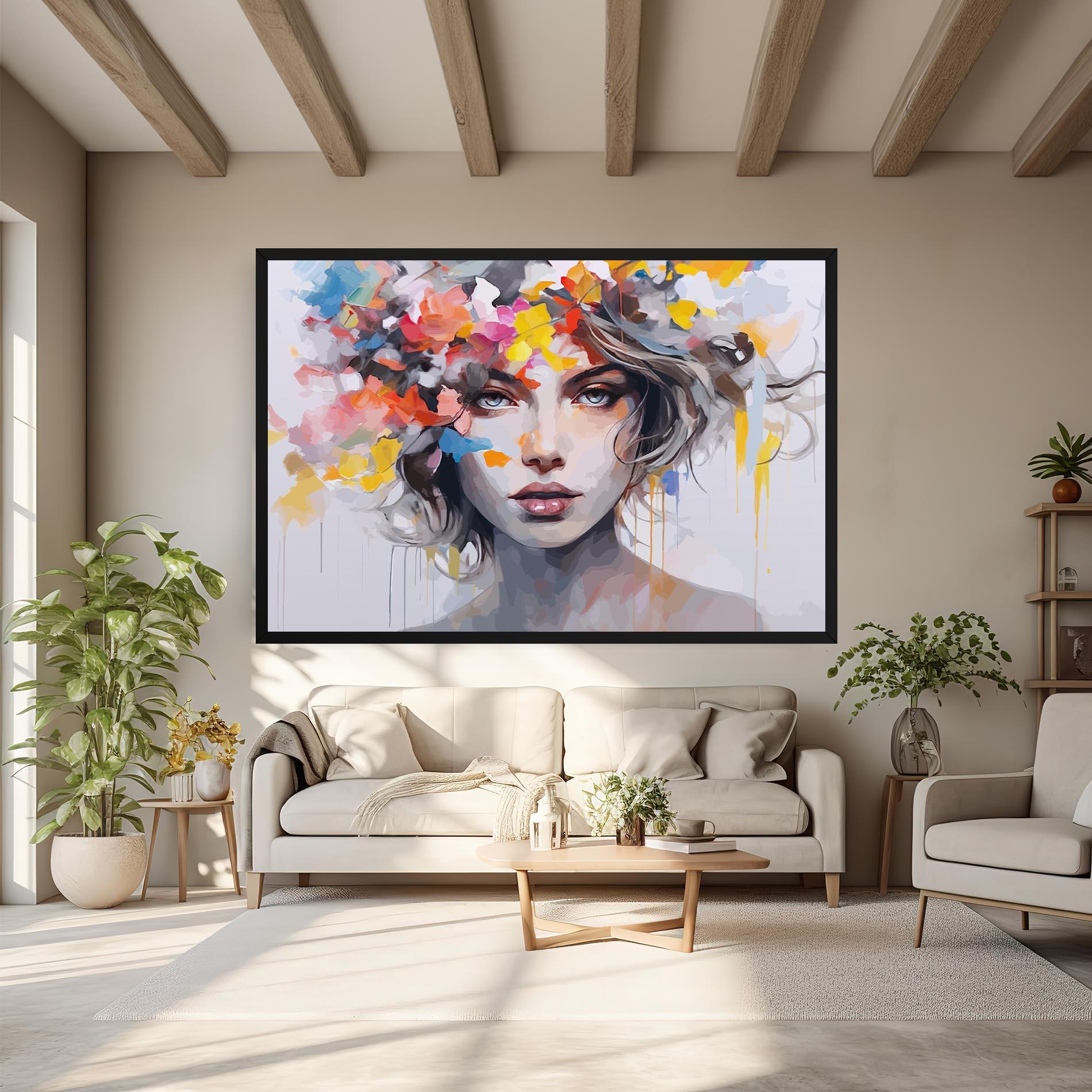 Obraz na Płótnie Colorful Hair Portrait mockup 6