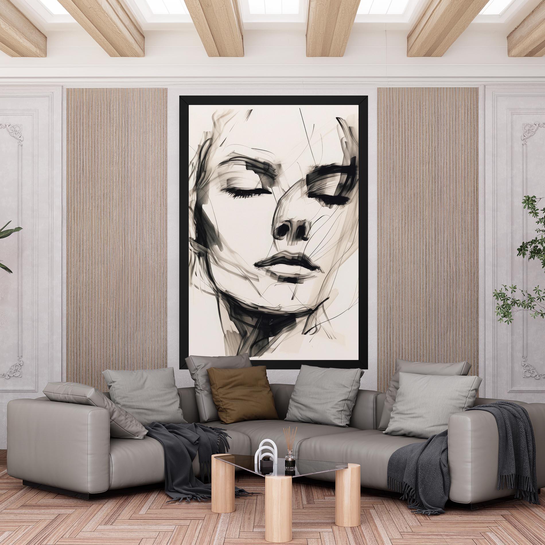 Obraz na Płótnie Continuous Line Woman mockup 6