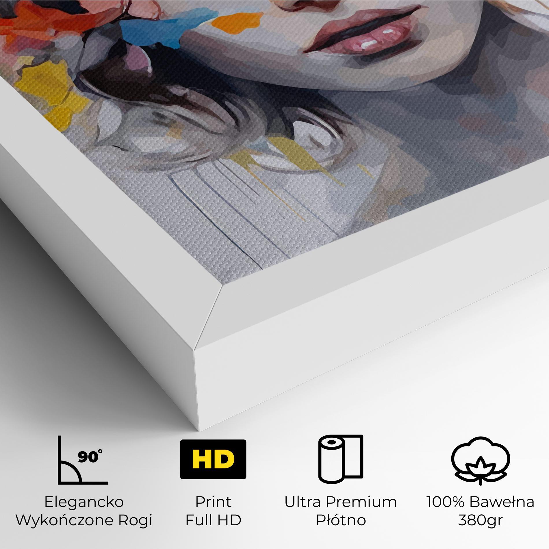 Obraz na Płótnie Colorful Hair Portrait mockup 4