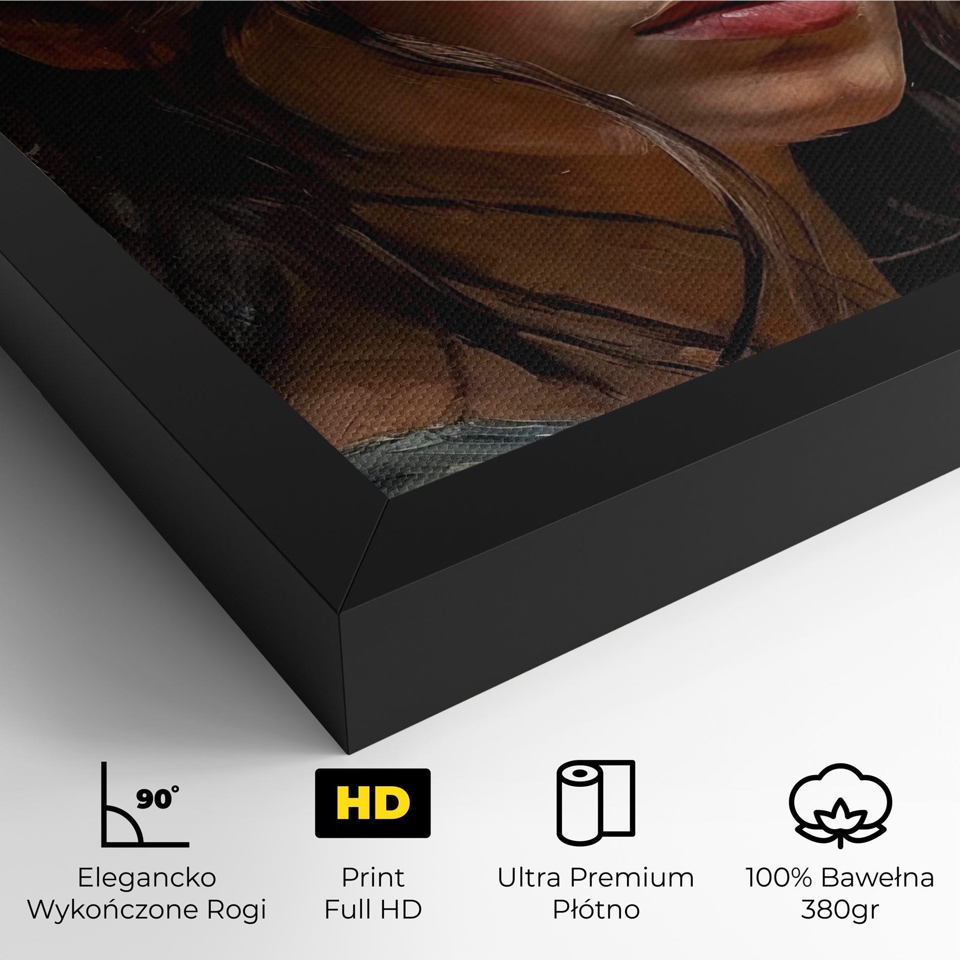 Obraz na Płótnie Closeup Impasto Portrait mockup 4