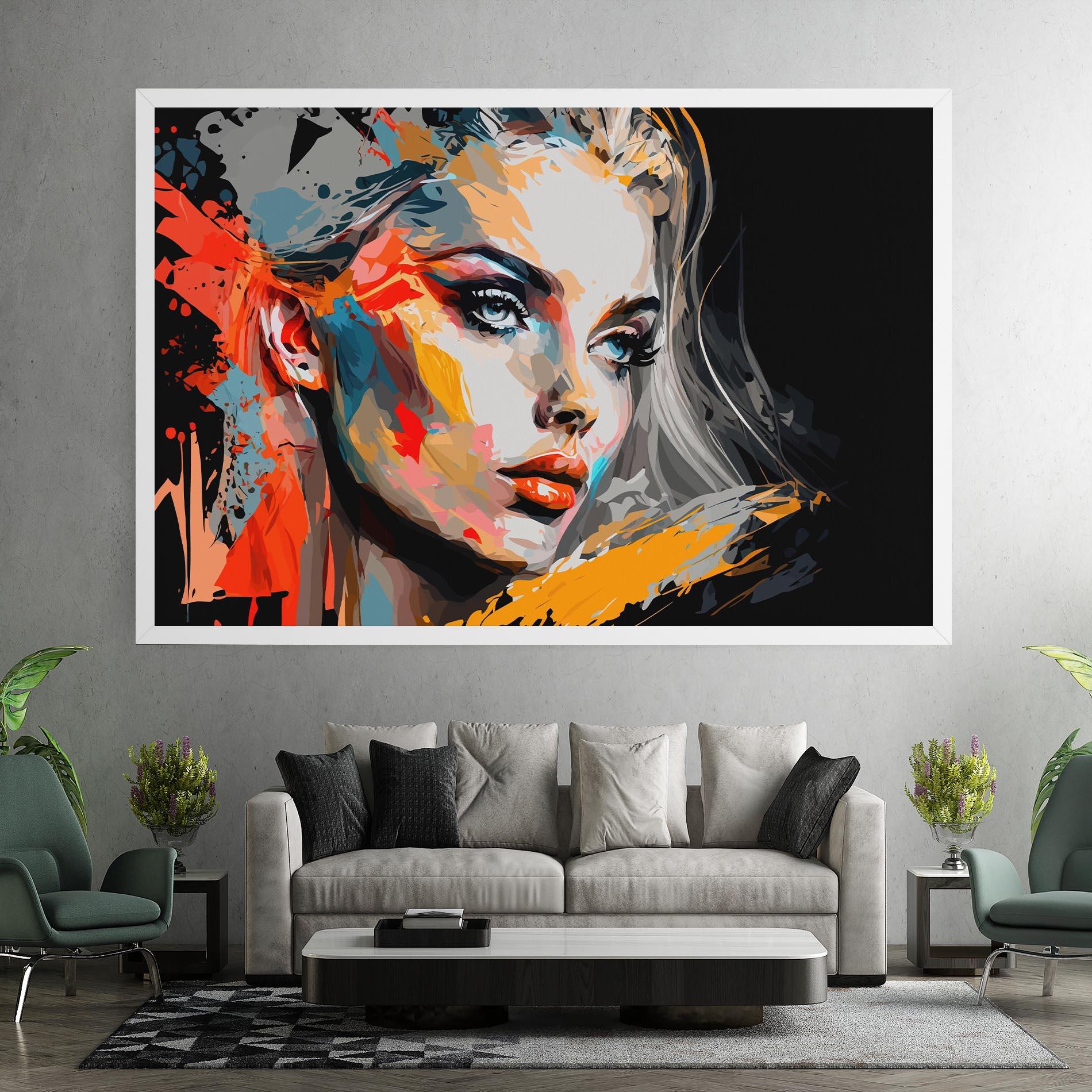 Obraz na Płótnie Blue Eye Face mockup 7