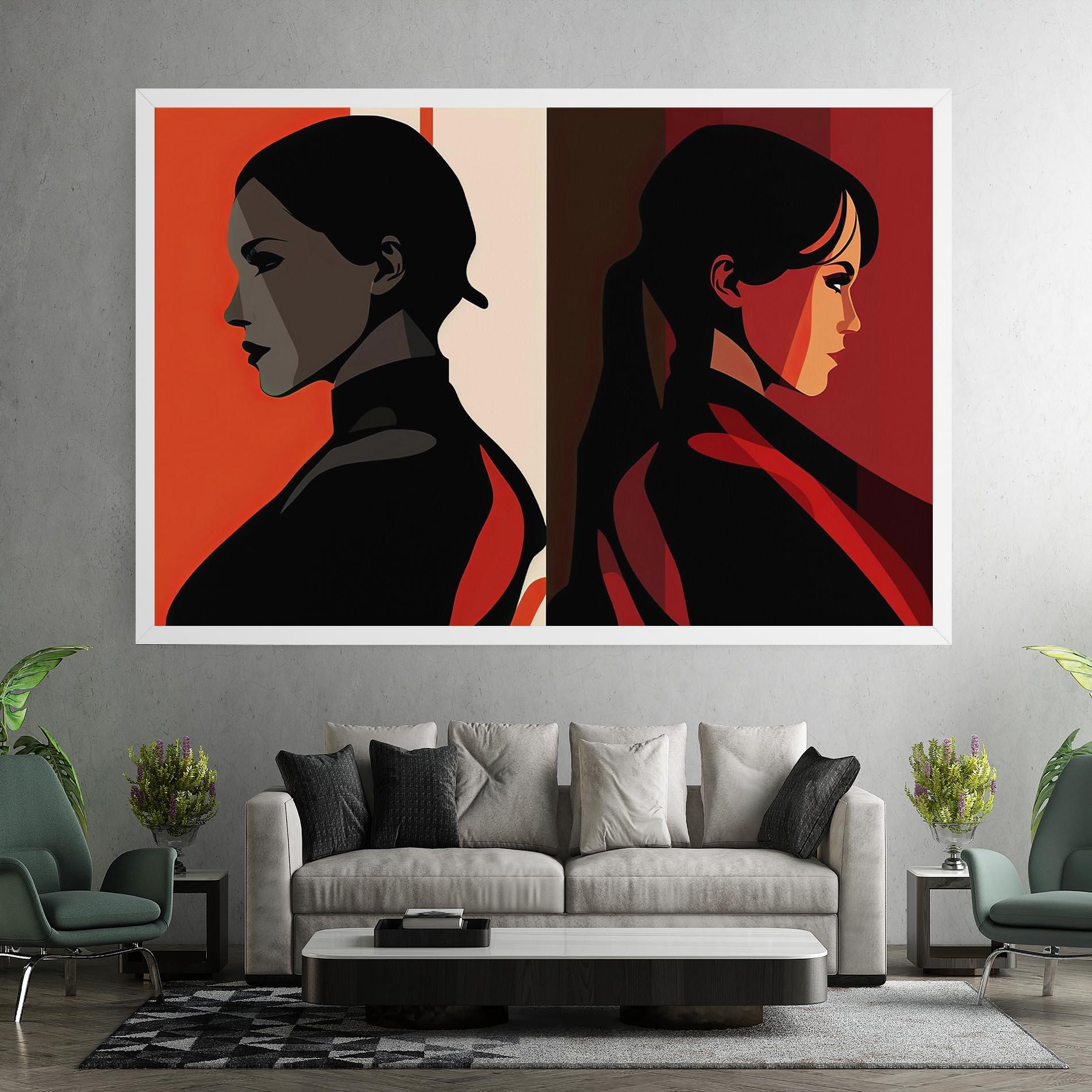 Obraz na Płótnie Graphical Portrait mockup 7