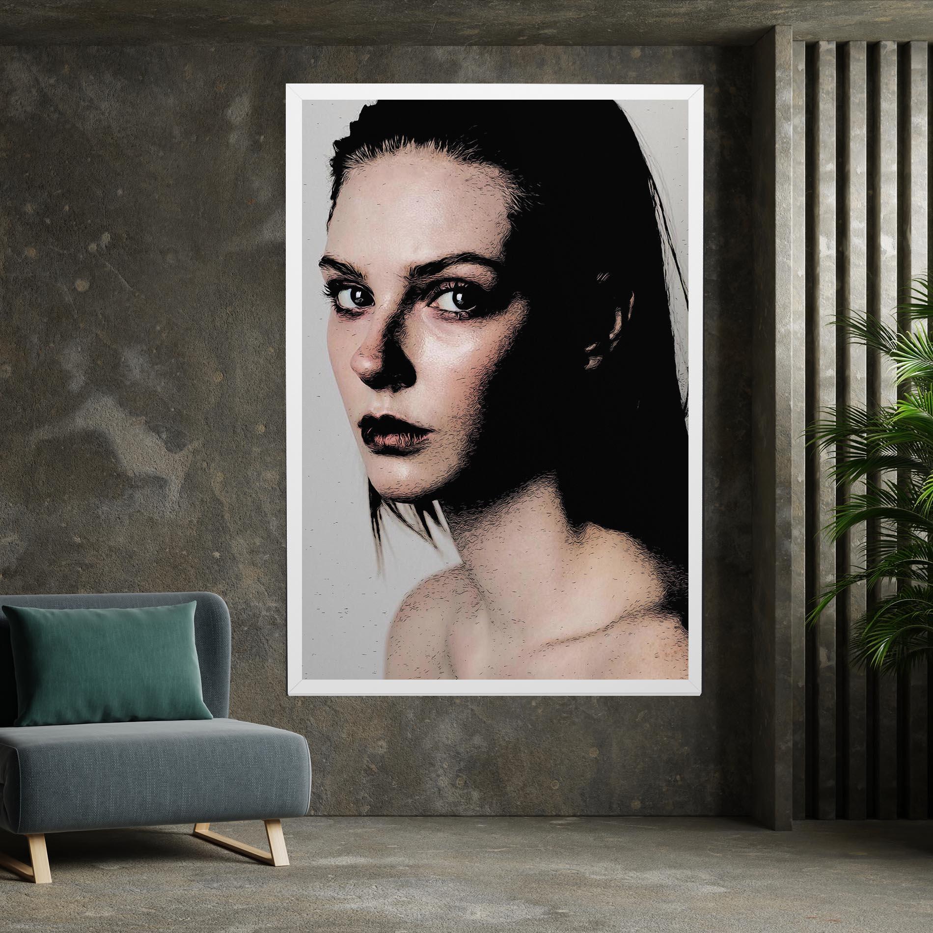 Obraz na Płótnie Big Eyes Portrait mockup 7