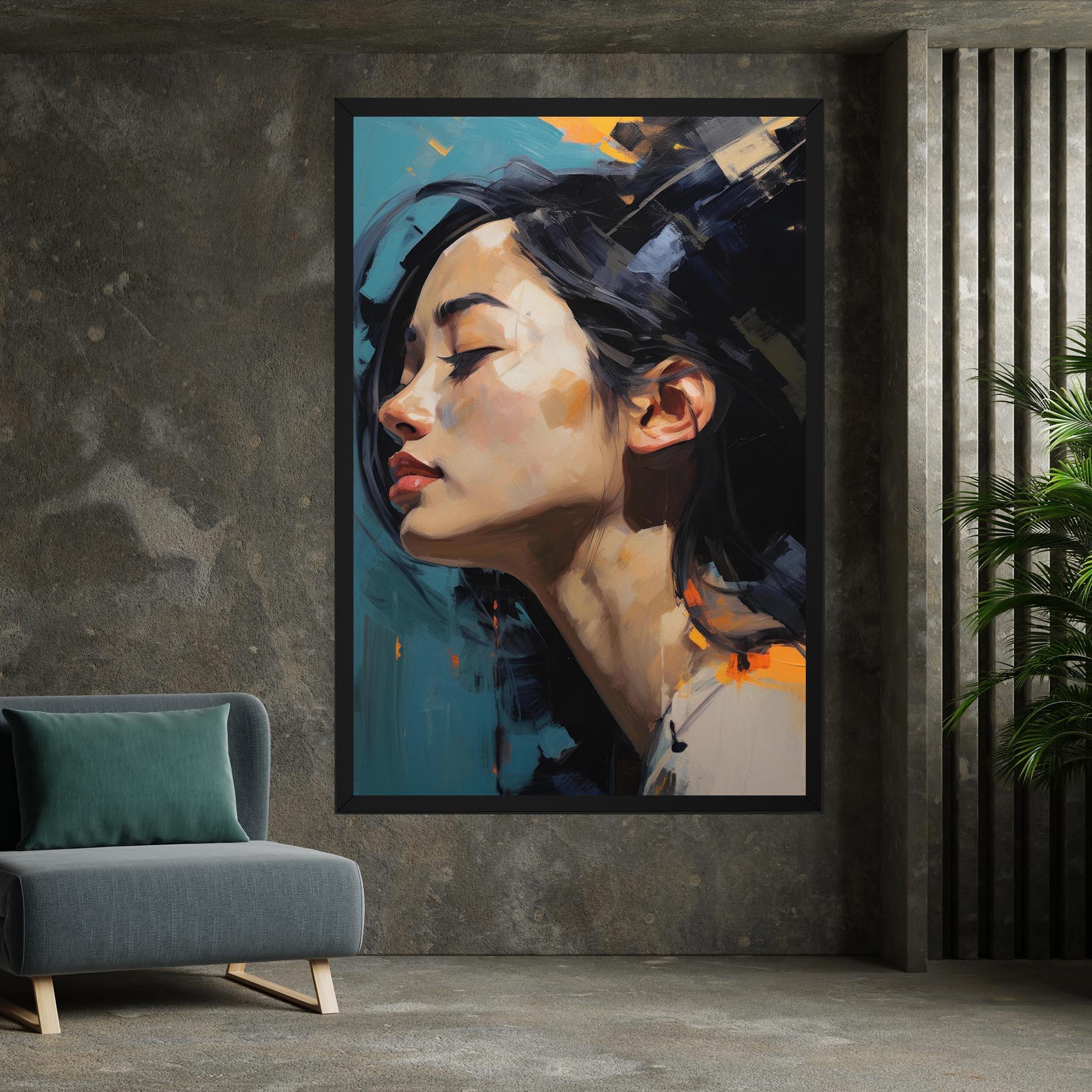 Obraz na Płótnie Acrylic Asian Portrait mockup 7
