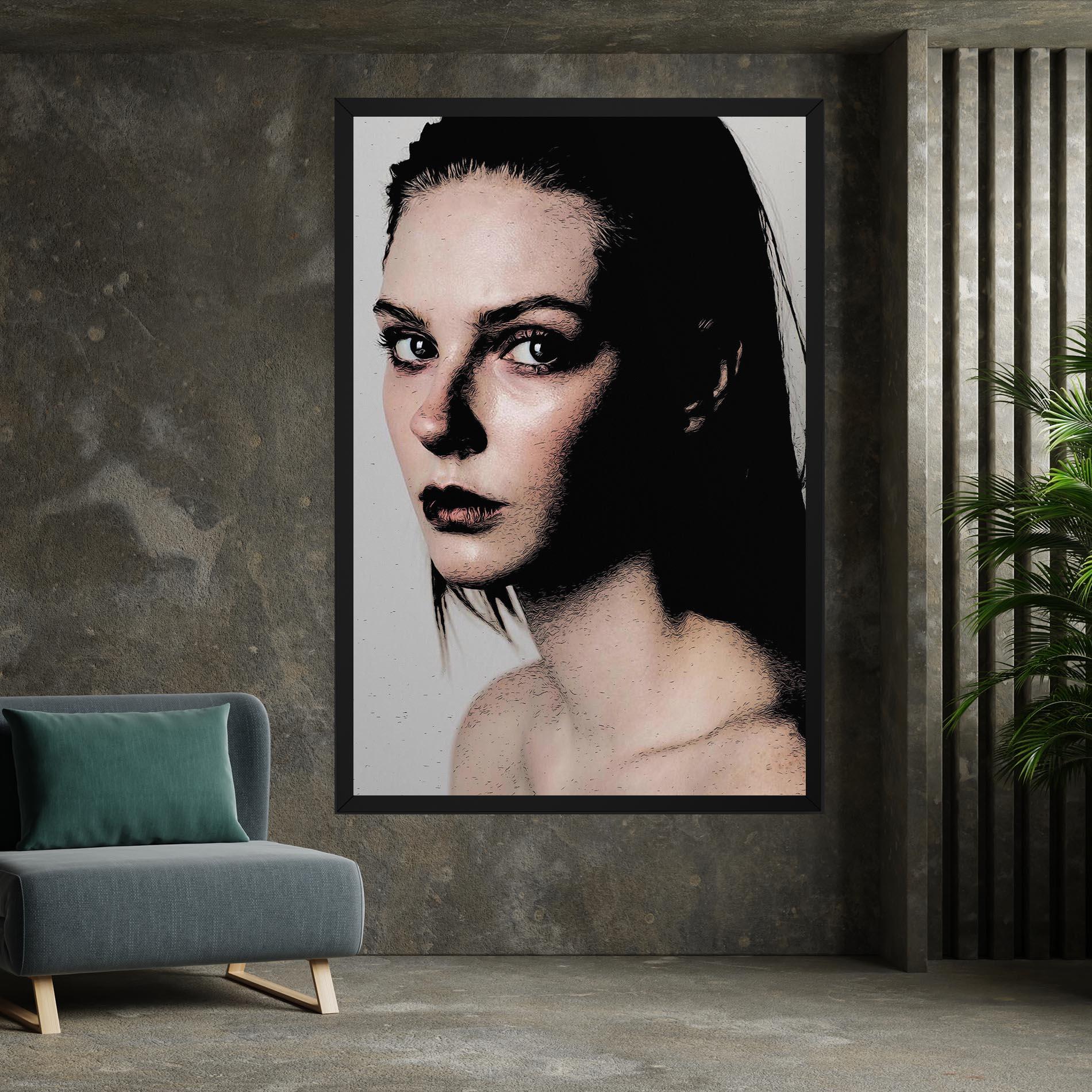 Obraz na Płótnie Big Eyes Portrait mockup 7