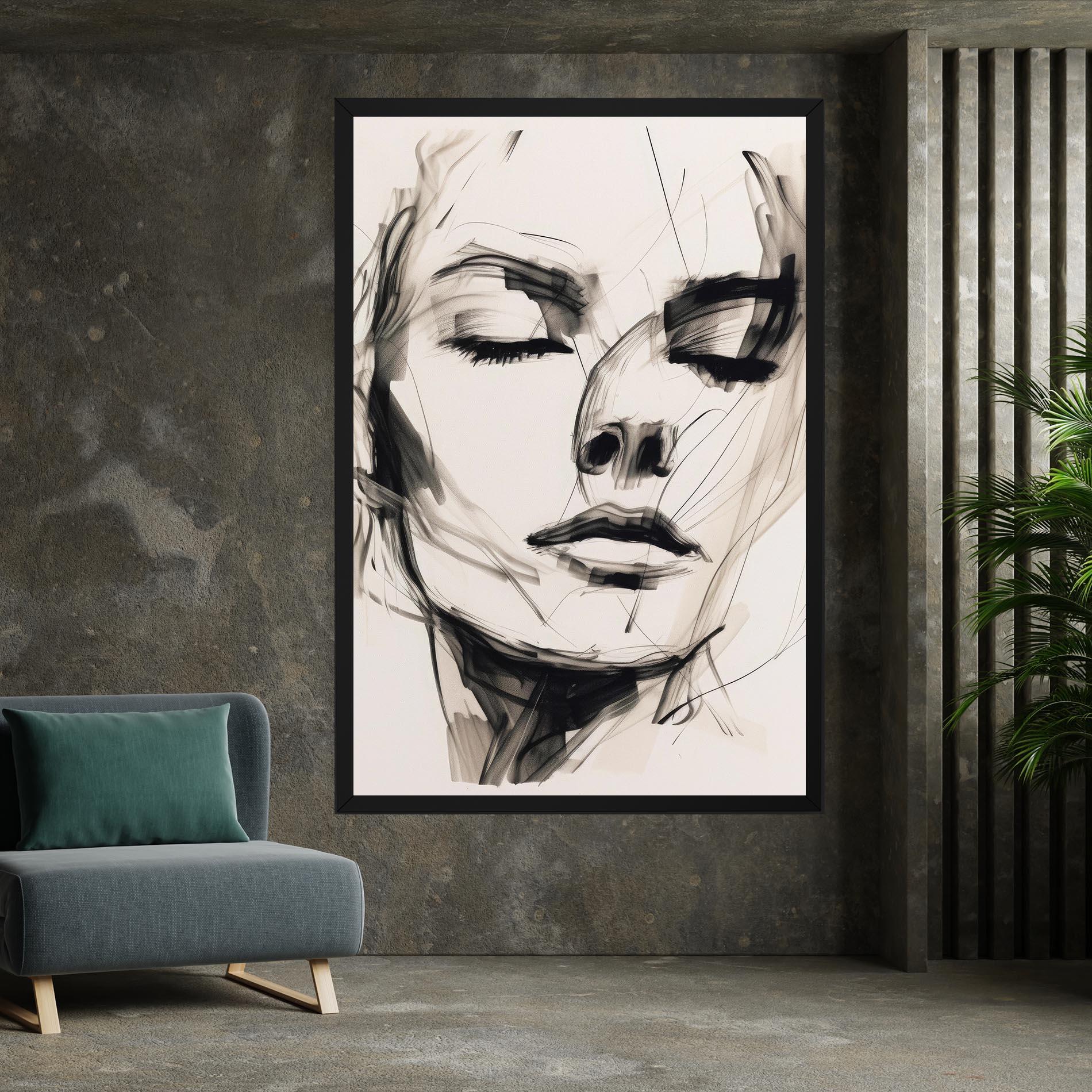 Obraz na Płótnie Continuous Line Woman mockup 7