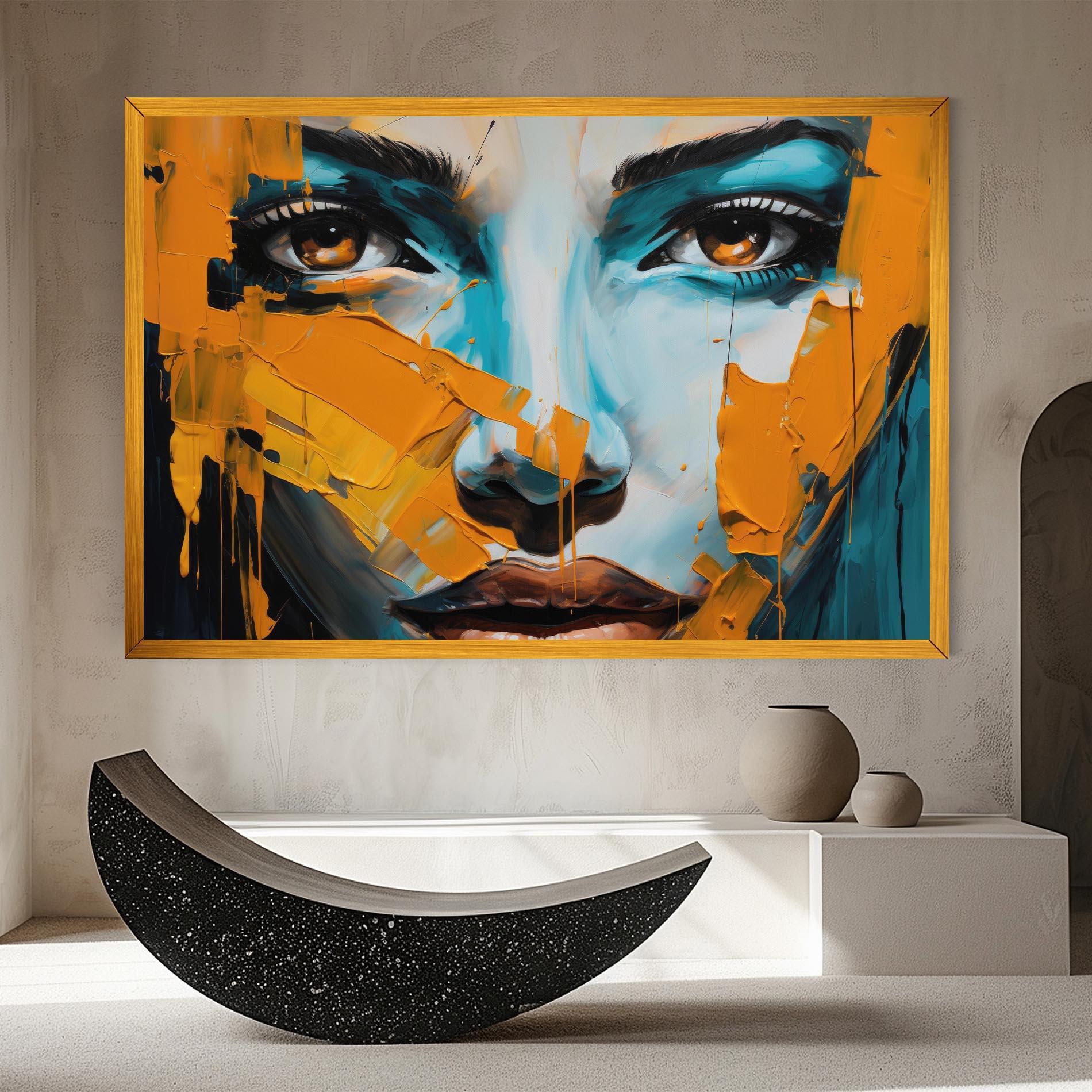 Obraz na Płótnie Orange Paint Portrait mockup 8