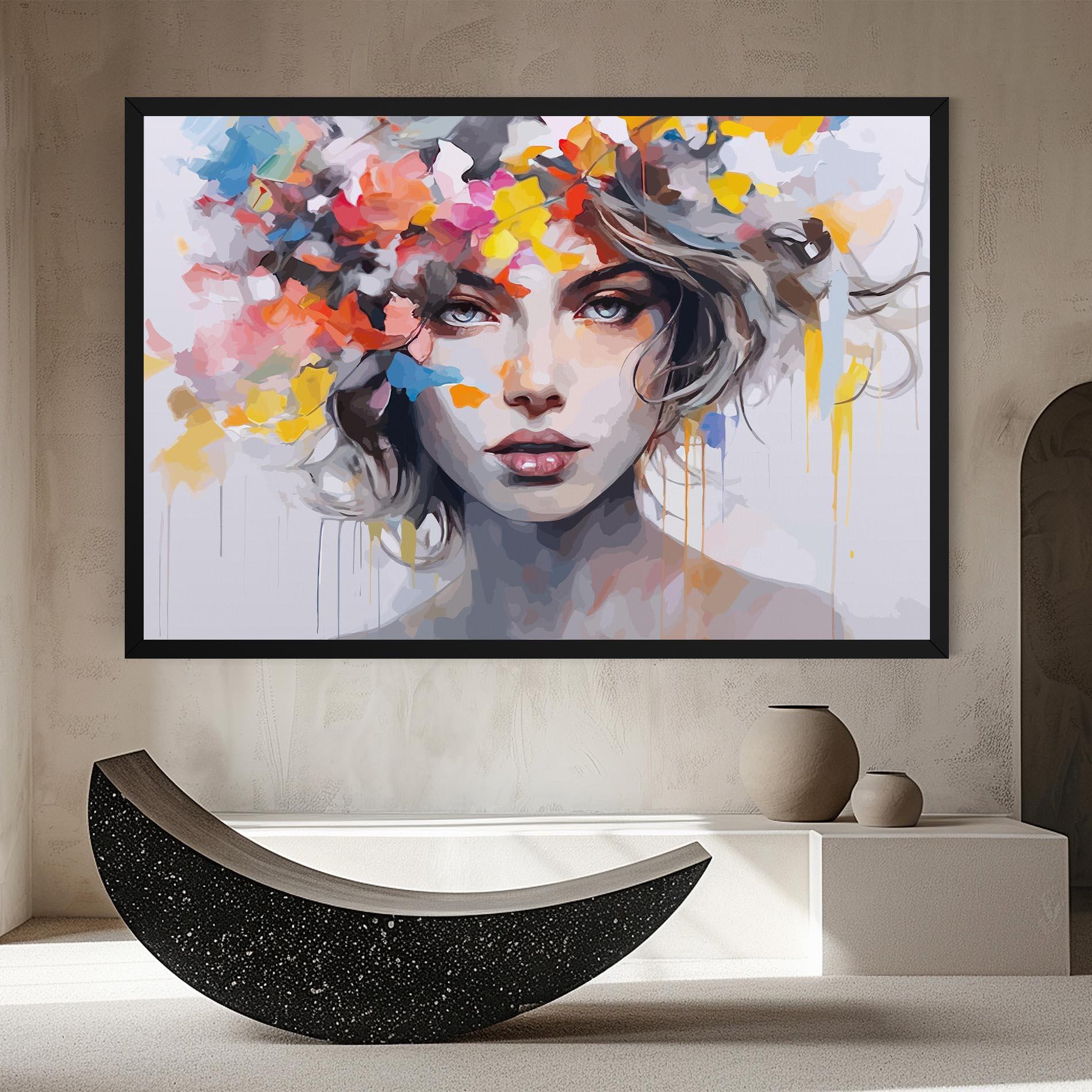 Obraz na Płótnie Colorful Hair Portrait mockup 8