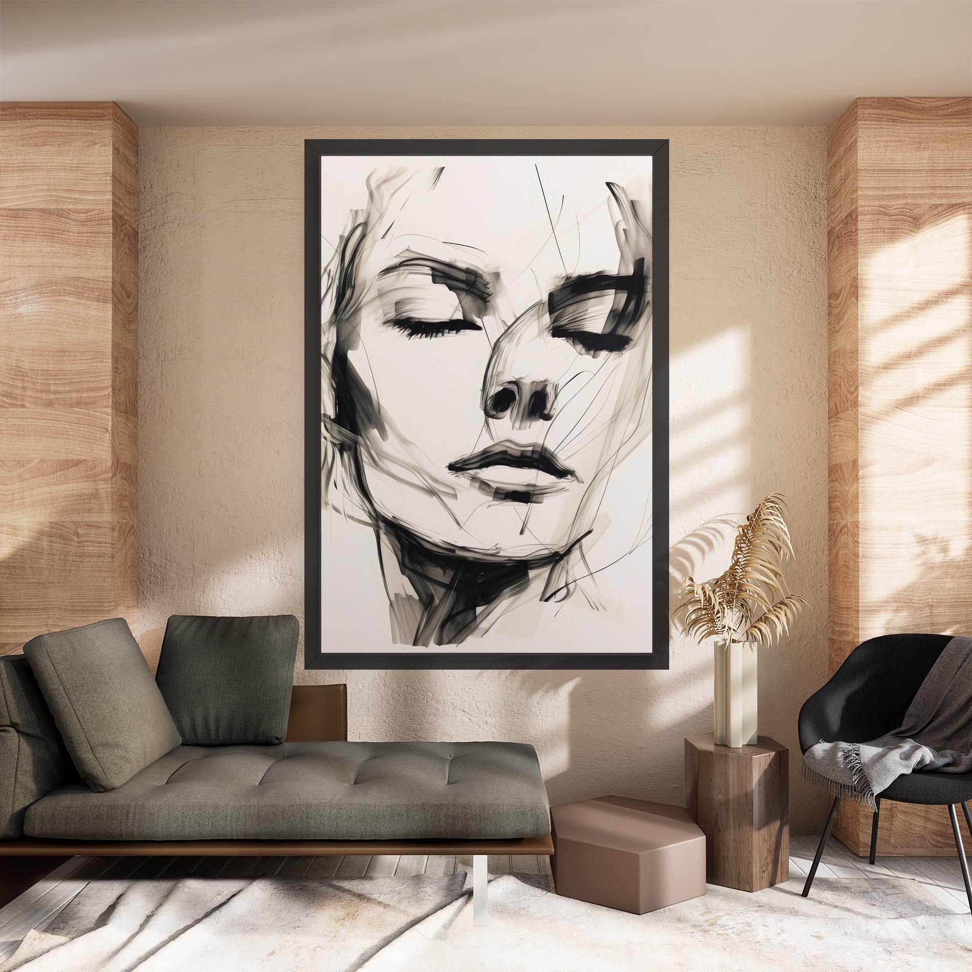 Obraz na Płótnie Continuous Line Woman mockup 8