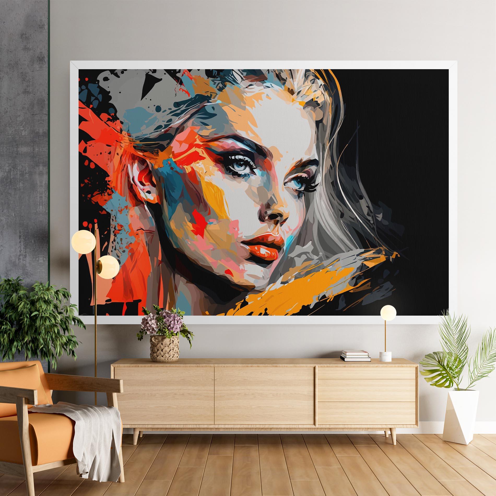 Obraz na Płótnie Blue Eye Face mockup 9