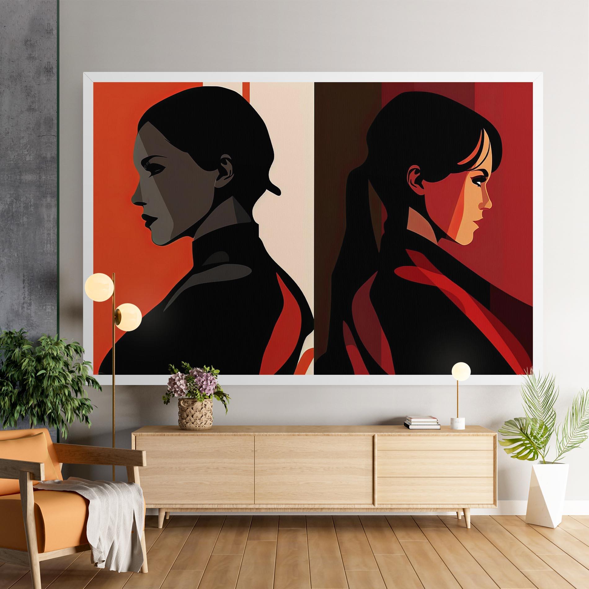 Obraz na Płótnie Graphical Portrait mockup 9