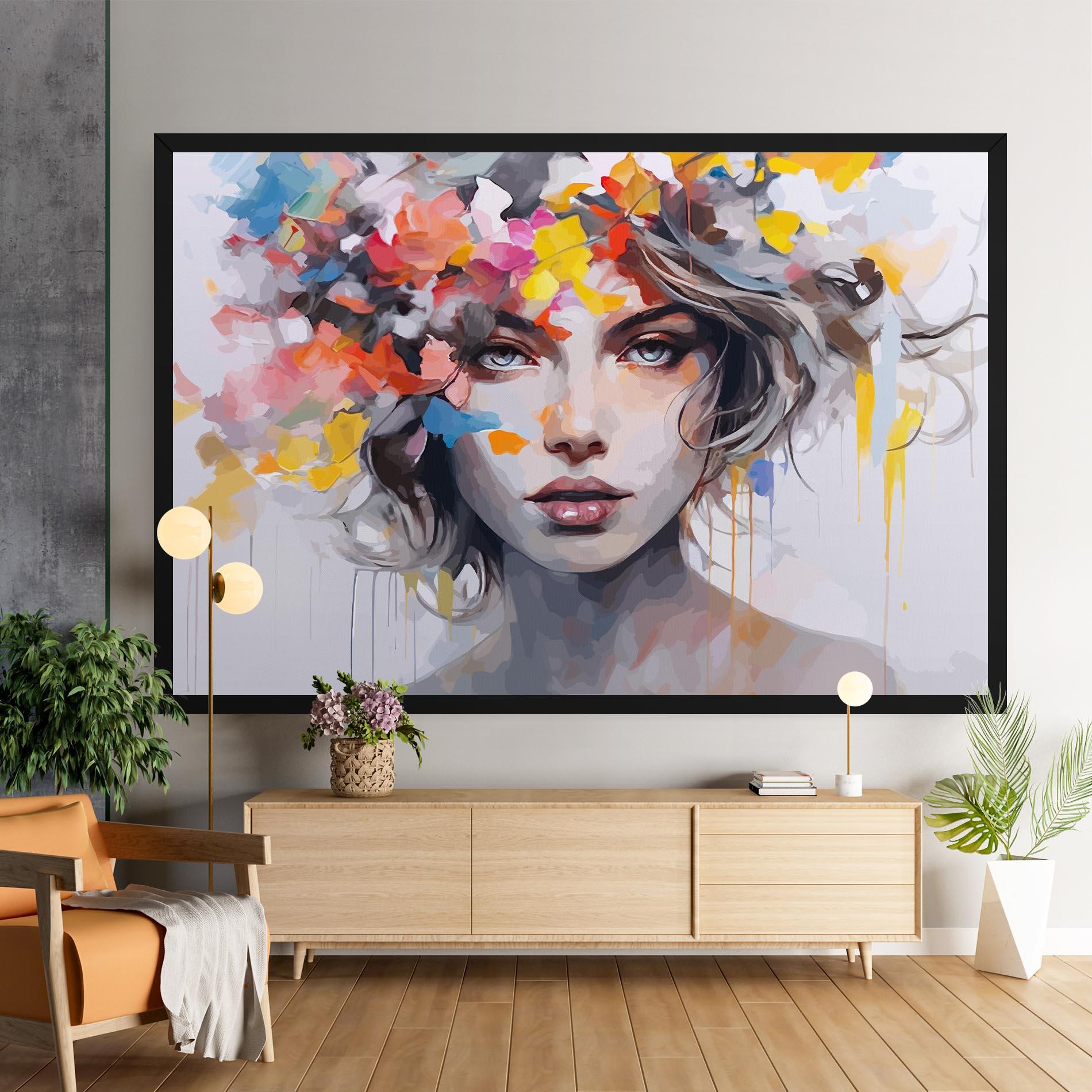 Obraz na Płótnie Colorful Hair Portrait mockup 9