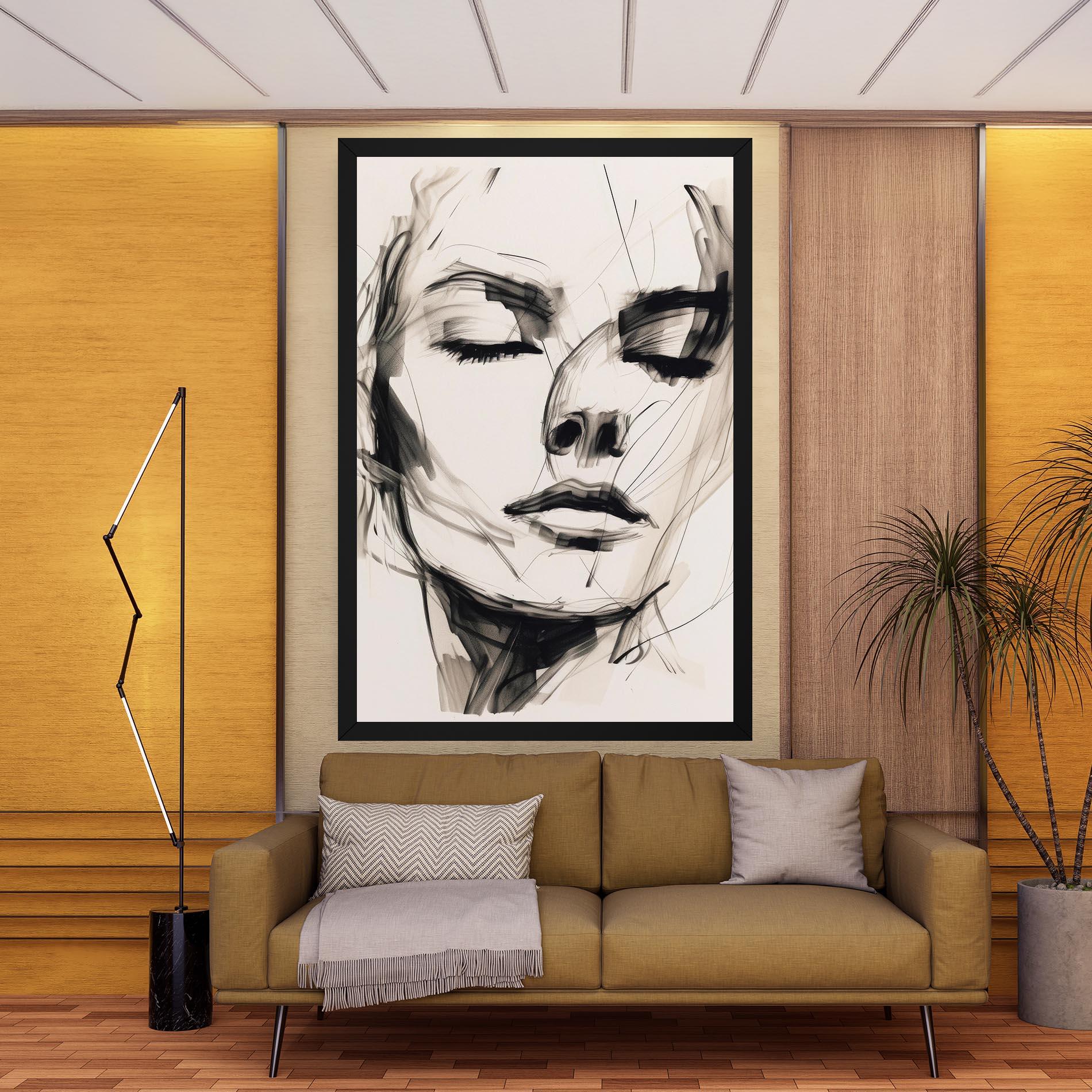 Obraz na Płótnie Continuous Line Woman mockup 9