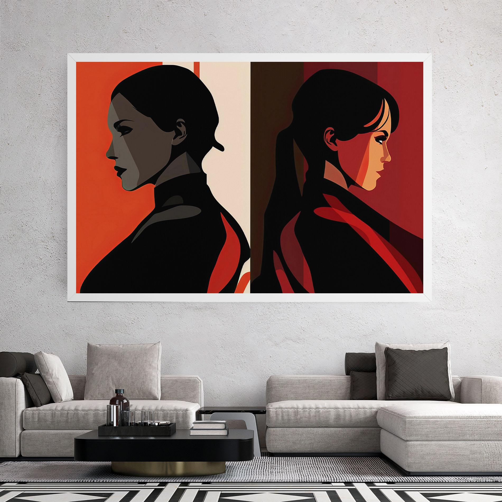 Obraz na Płótnie Graphical Portrait mockup 2