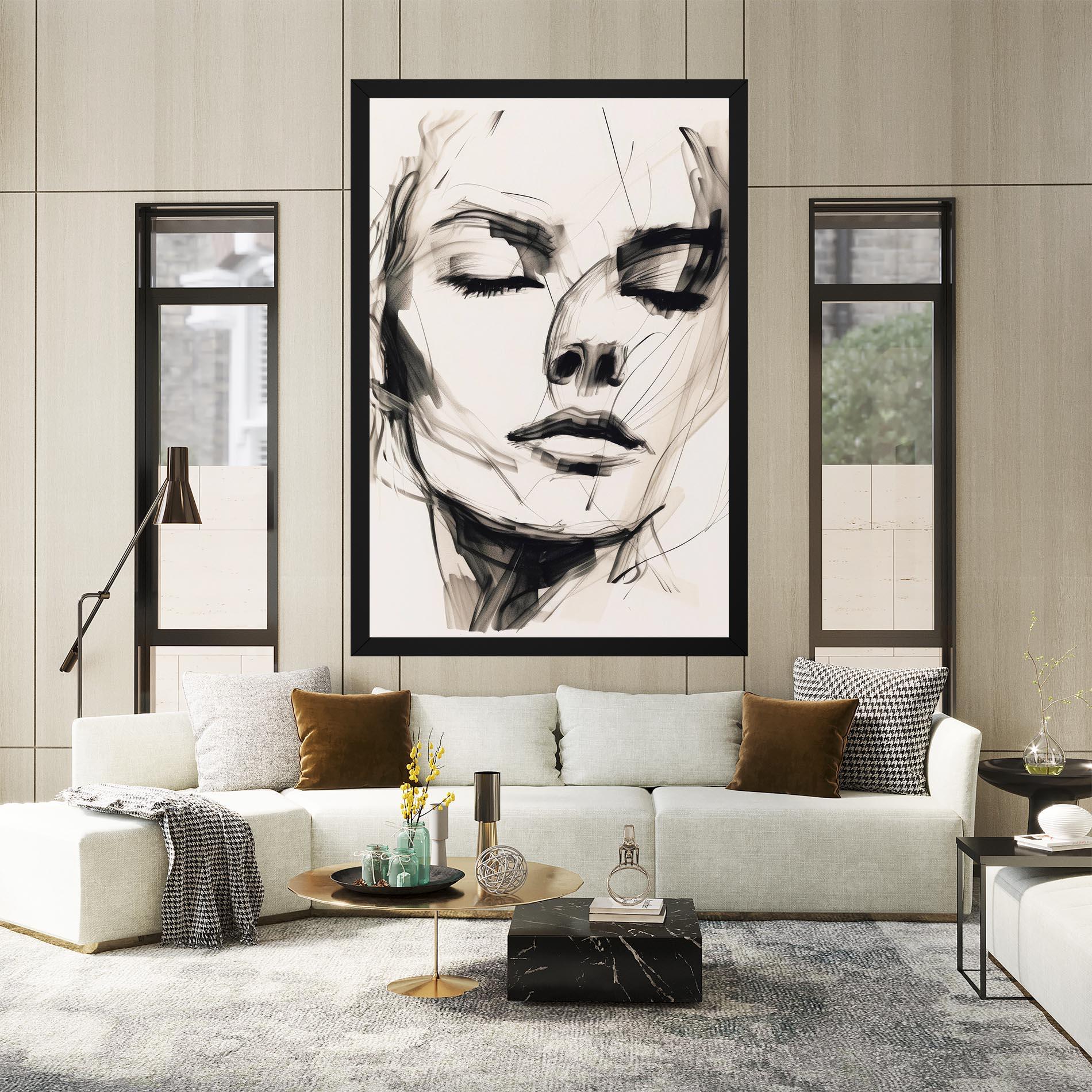 Obraz na Płótnie Continuous Line Woman mockup 2