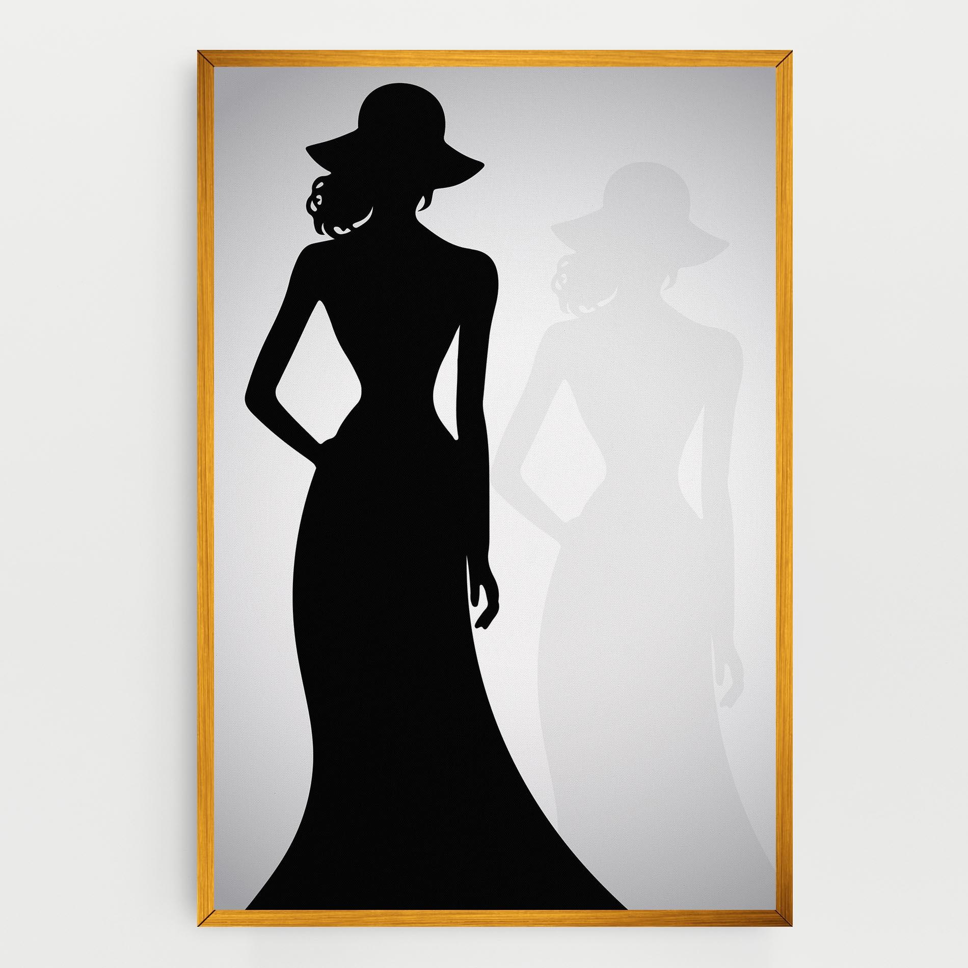 Obraz na Płótnie Silhouette Lady mockup 0