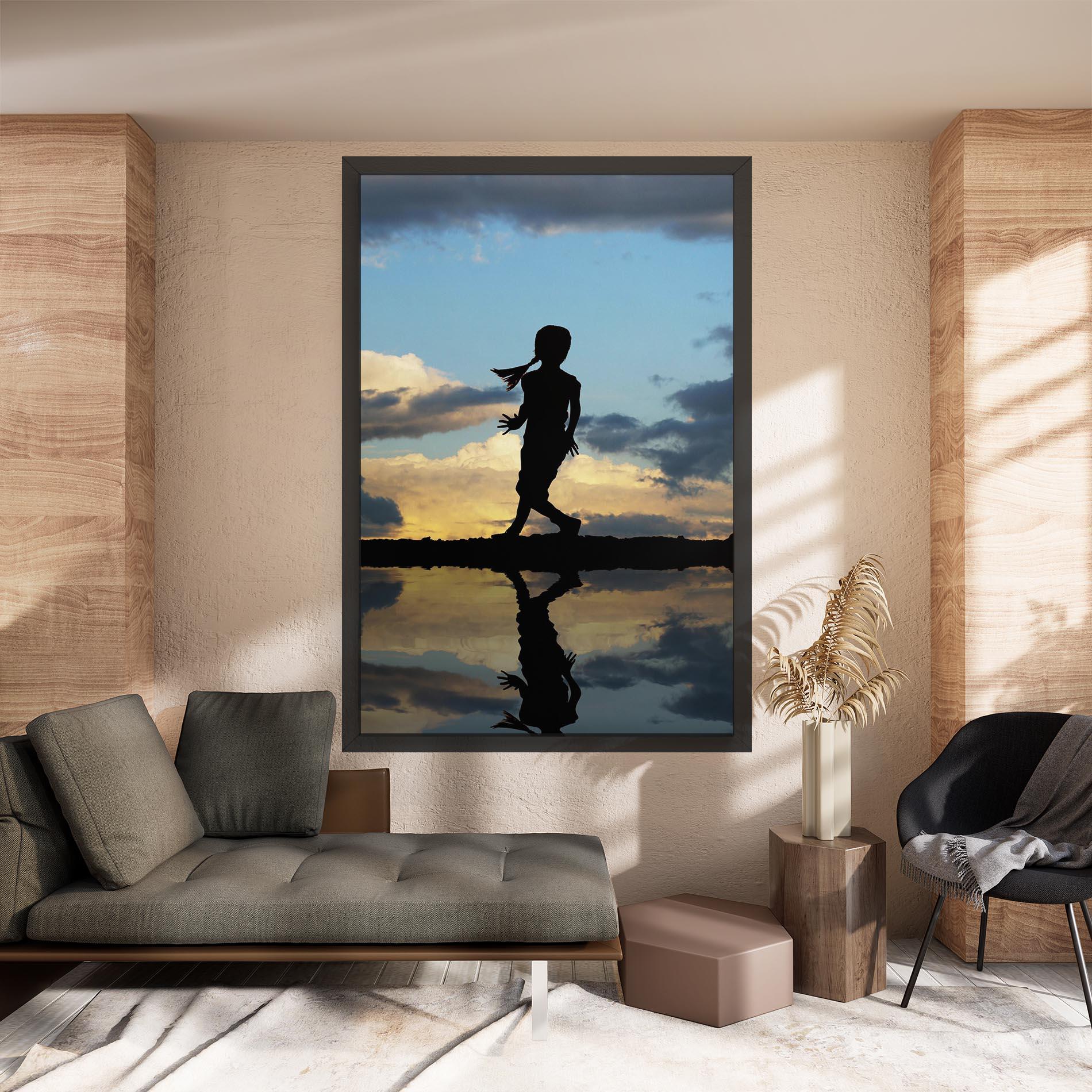 Obraz na Płótnie Little Girl Jumping mockup 8