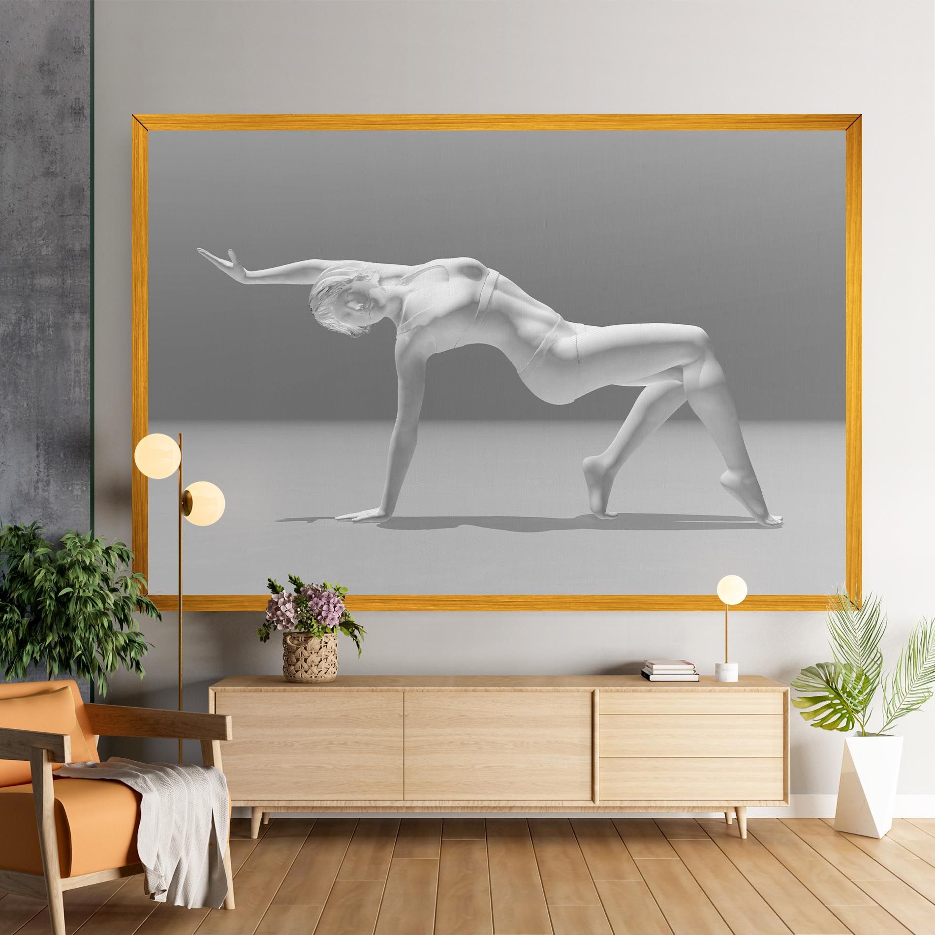 3d Gymnastic Pose mockup 9