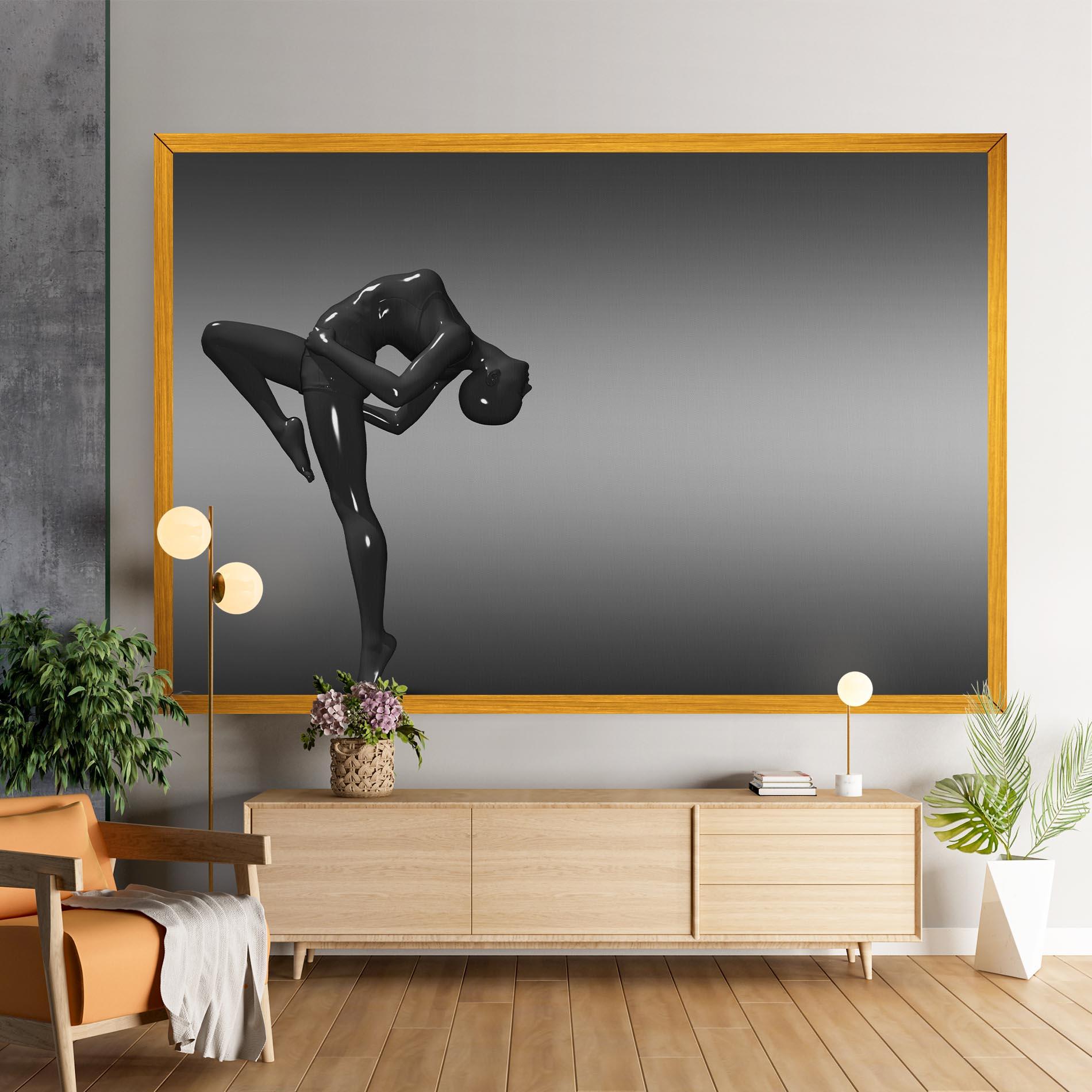 Obraz na Płótnie Black Glossy Female Dancer mockup 9