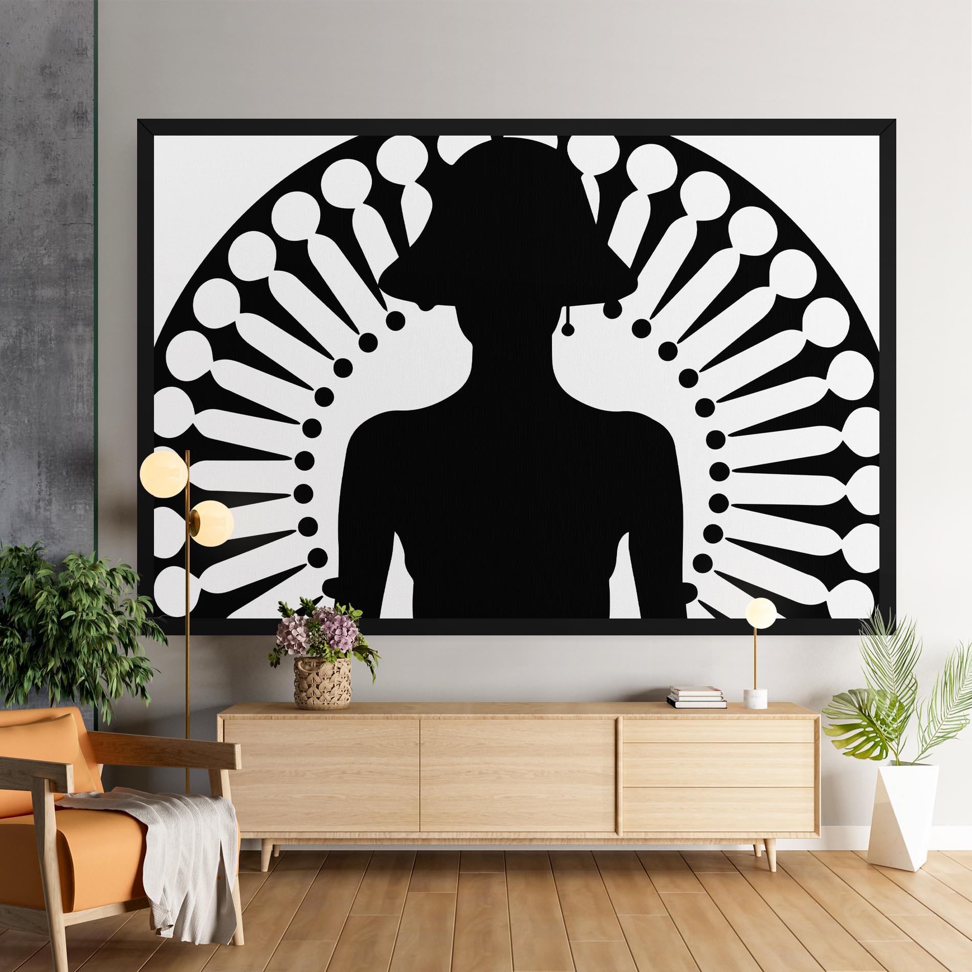 Obraz na Płótnie Black Shilouette Lady mockup 9