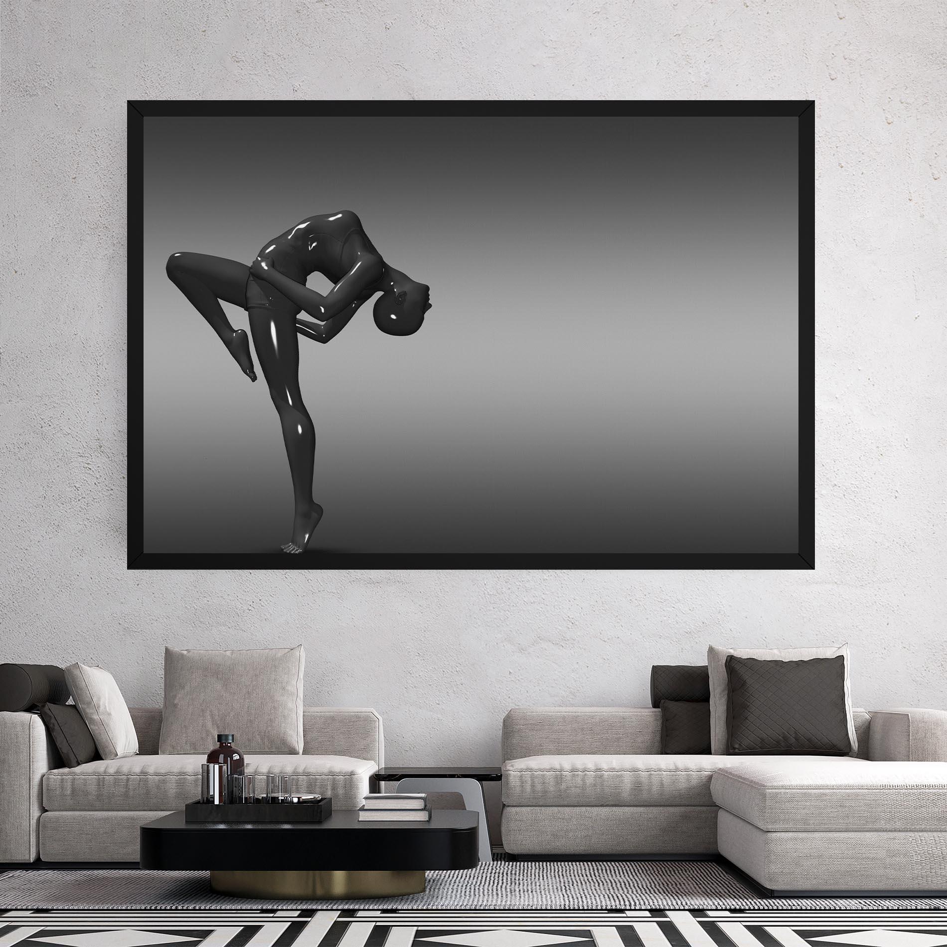 Obraz na Płótnie Black Glossy Female Dancer mockup 2