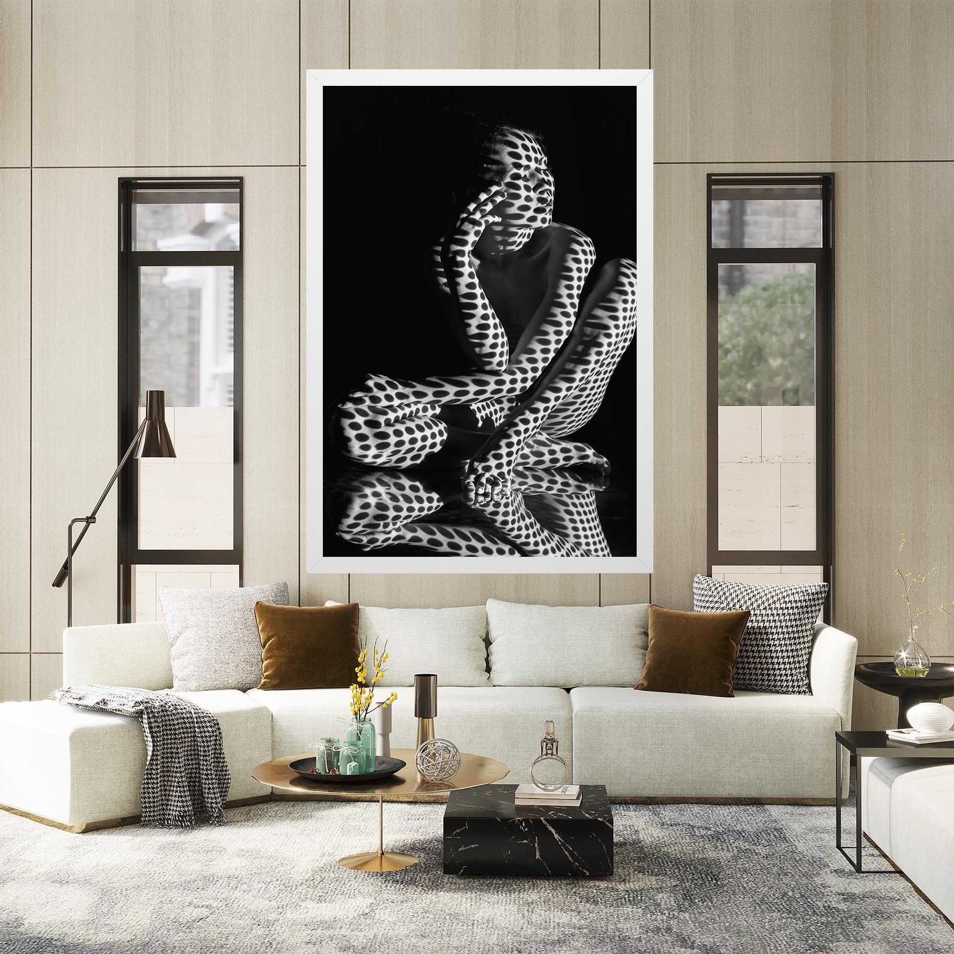 Obraz na Płótnie Black White Pattern Woman mockup 2