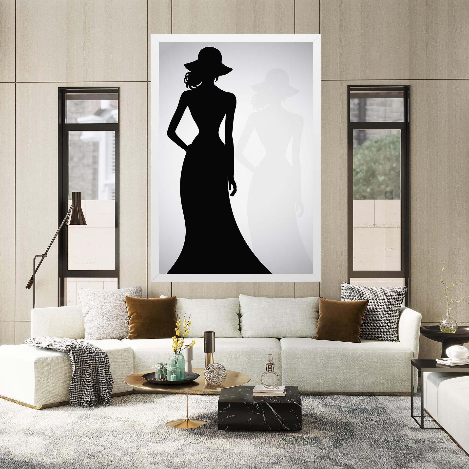 Obraz na Płótnie Silhouette Lady mockup 2