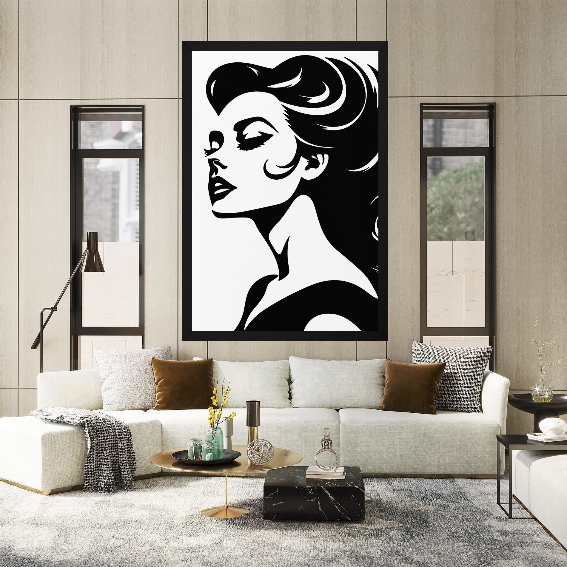 Obraz na Płótnie Eyeliner Shilouette mockup 2