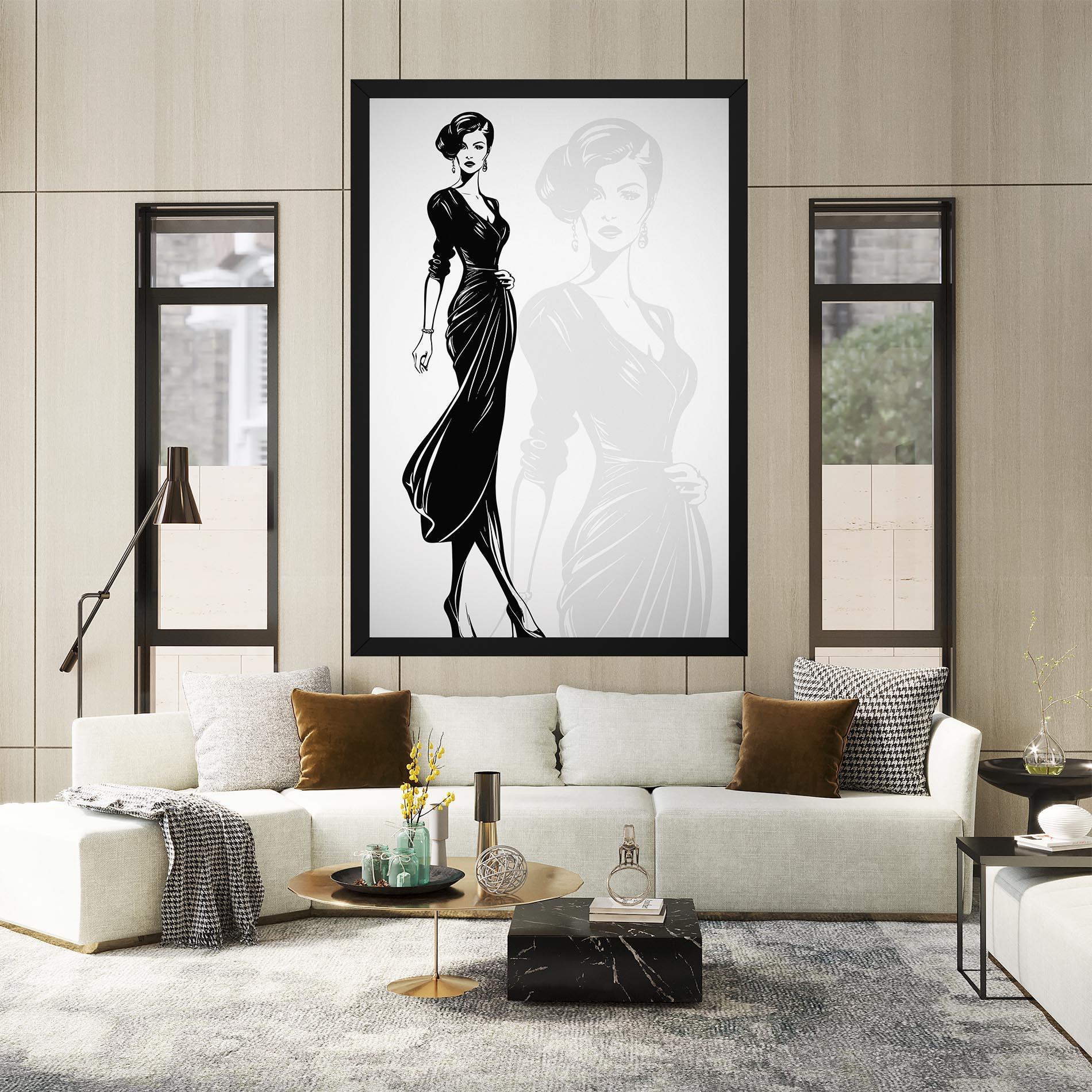 Obraz na Płótnie Lady Shilouette mockup 2