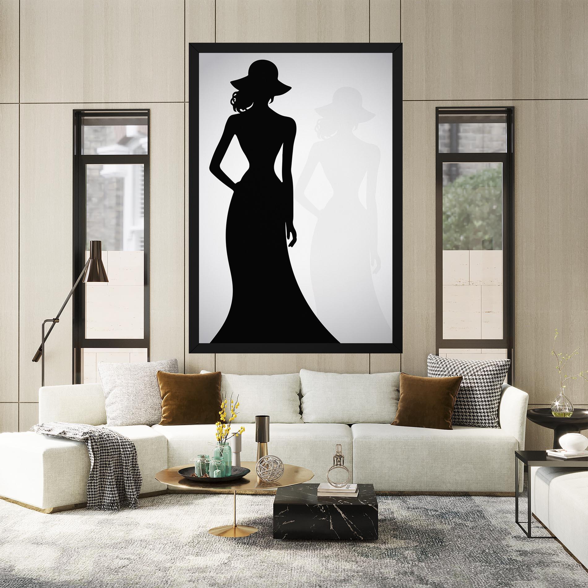 Obraz na Płótnie Silhouette Lady mockup 2