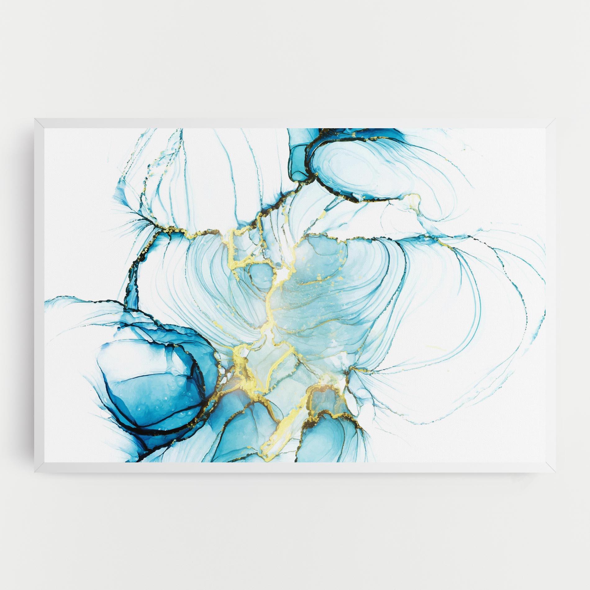 Obraz na Płótnie Artistic Gold Blue mockup 0