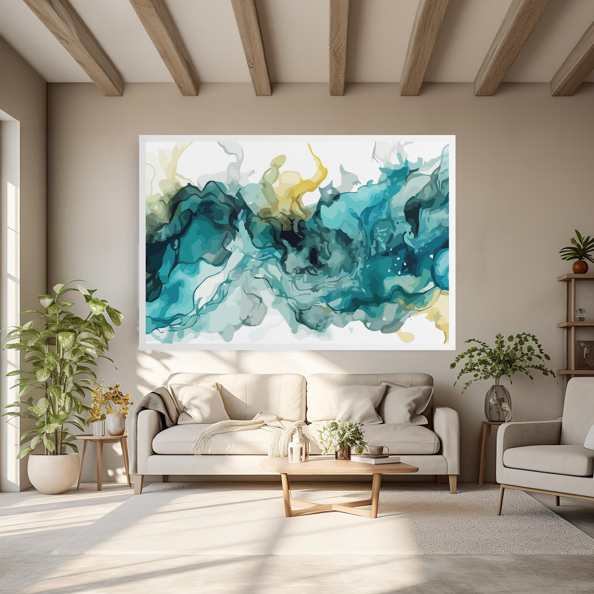 Obraz na Płótnie Blue Yellow Art mockup 6