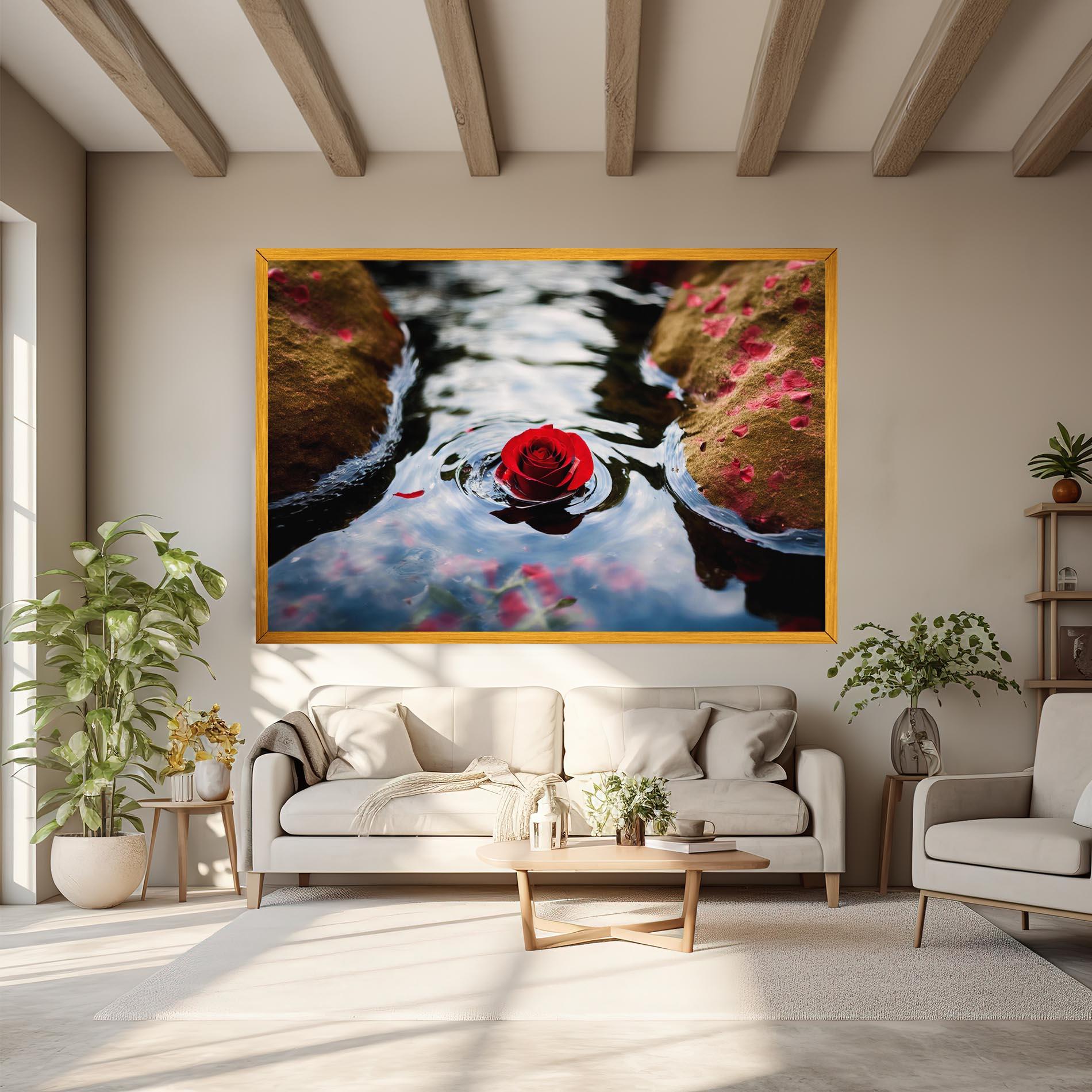 Obraz na Płótnie Floating Water Rose mockup 6