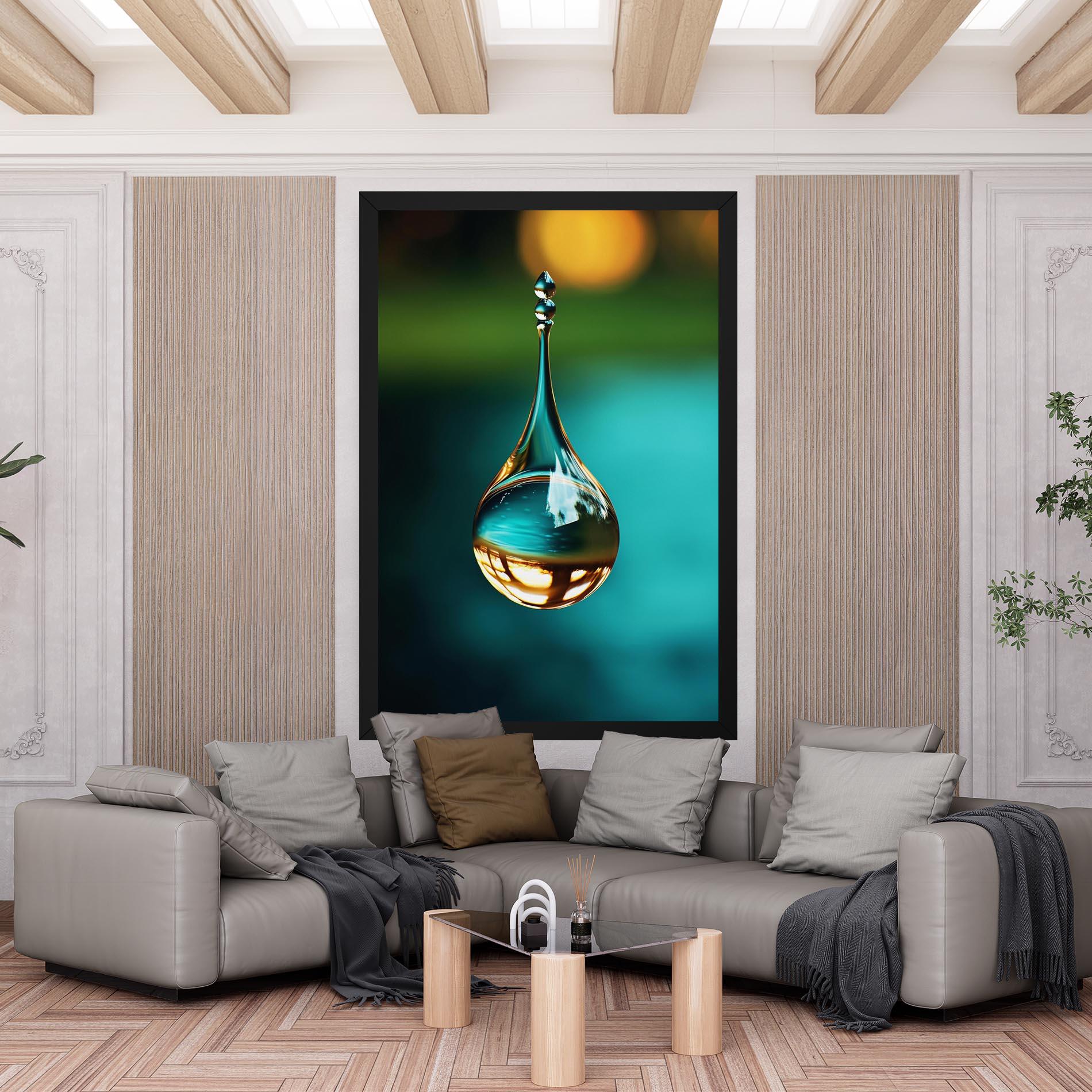 Obraz na Płótnie Big Green Drop mockup 6