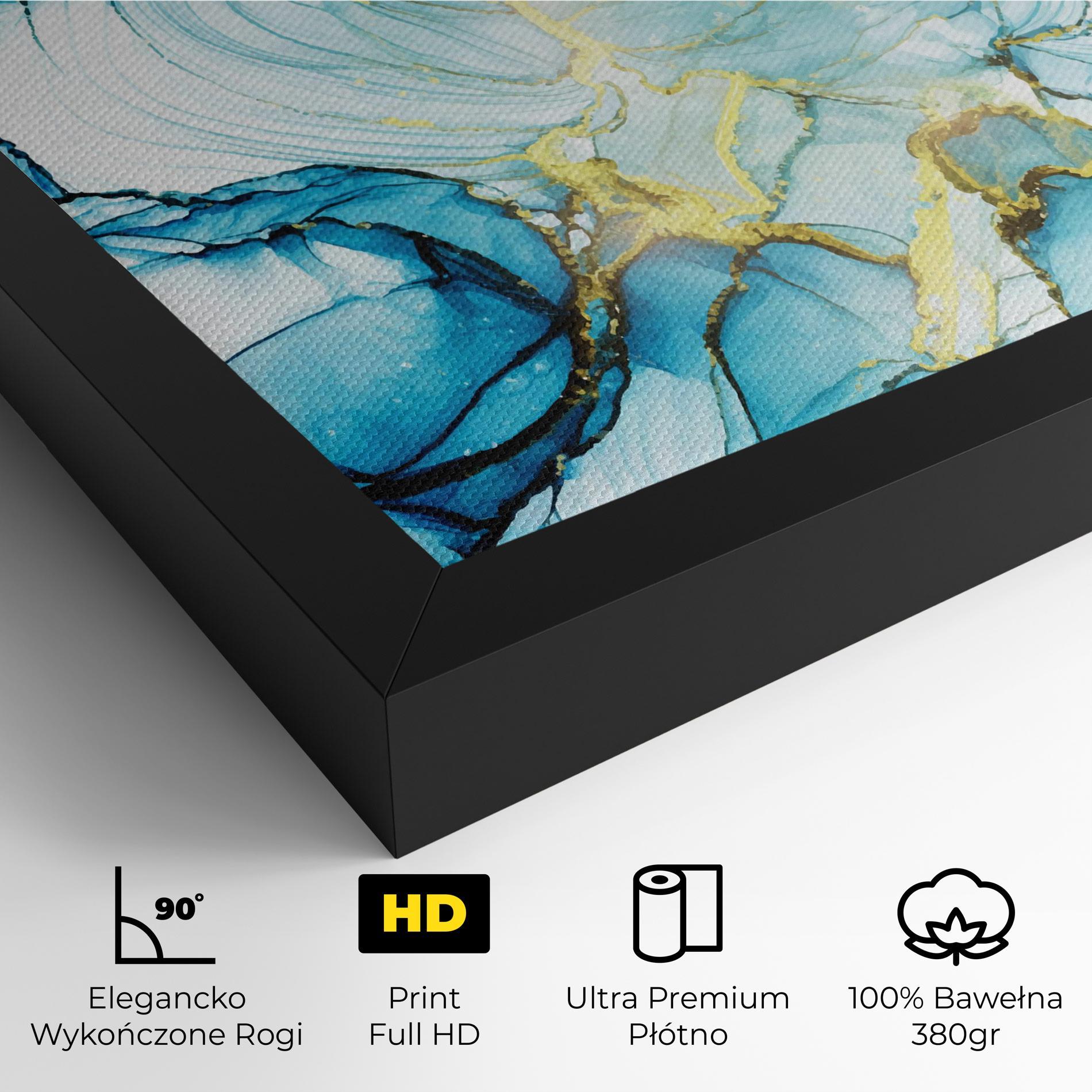 Obraz na Płótnie Artistic Gold Blue mockup 4