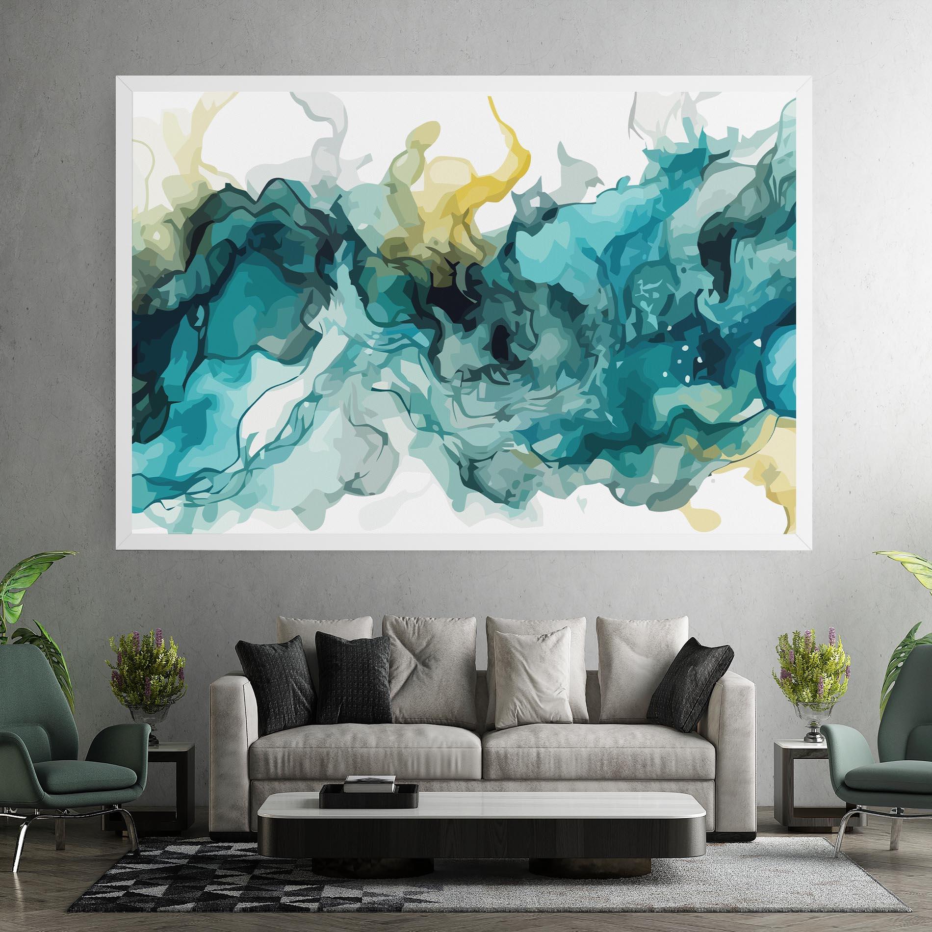 Obraz na Płótnie Blue Yellow Art mockup 7