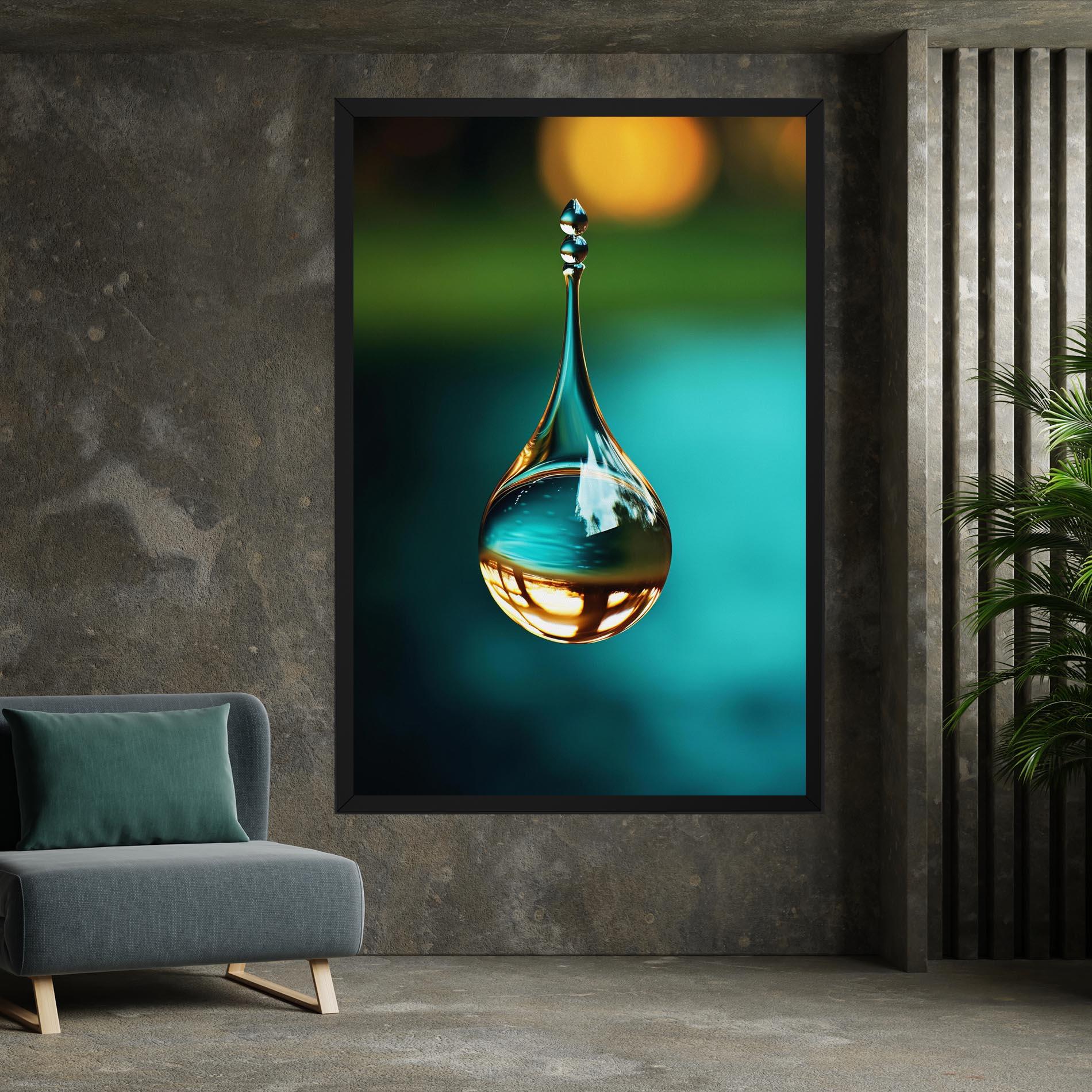 Obraz na Płótnie Big Green Drop mockup 7