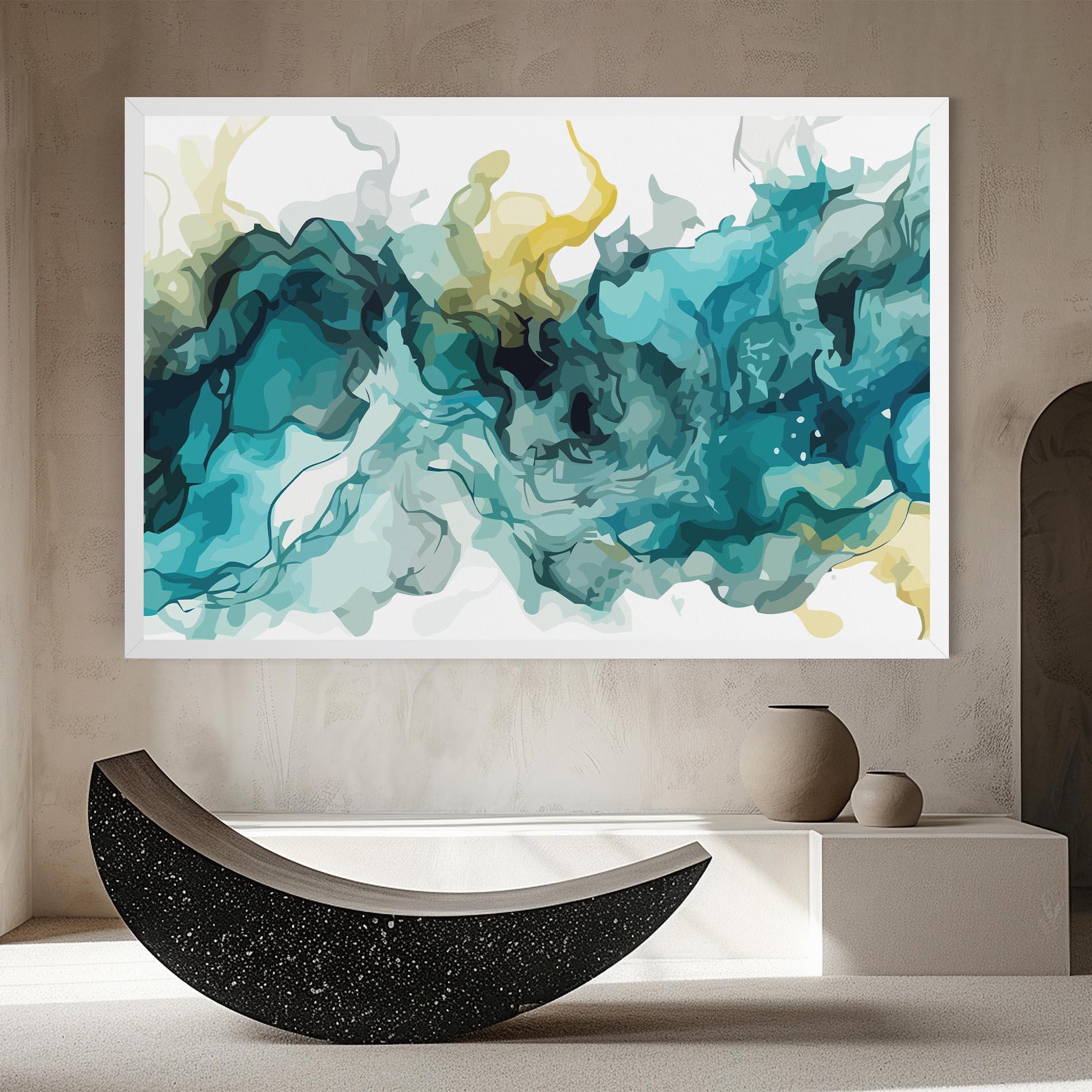 Obraz na Płótnie Blue Yellow Art mockup 8