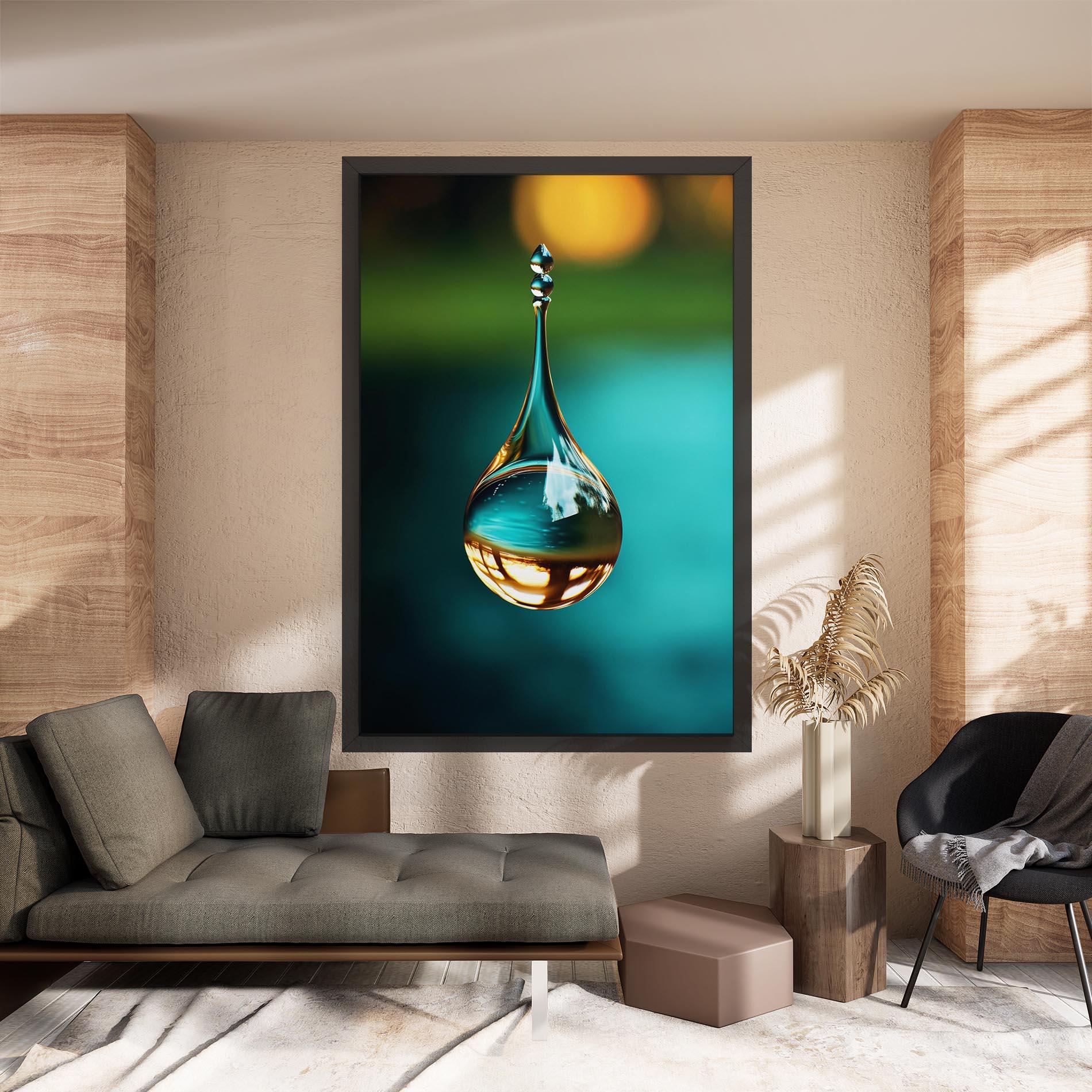 Obraz na Płótnie Big Green Drop mockup 8