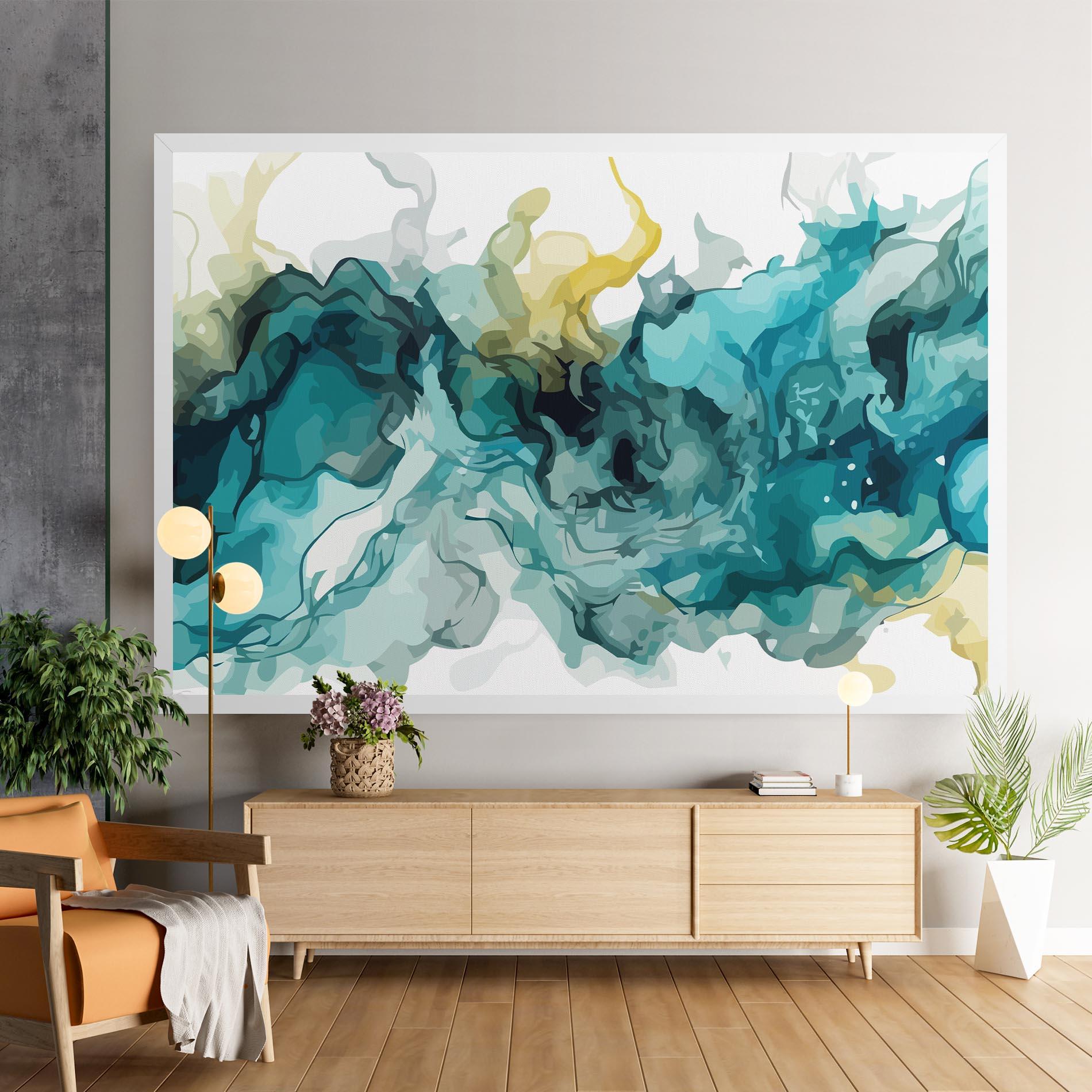 Obraz na Płótnie Blue Yellow Art mockup 9