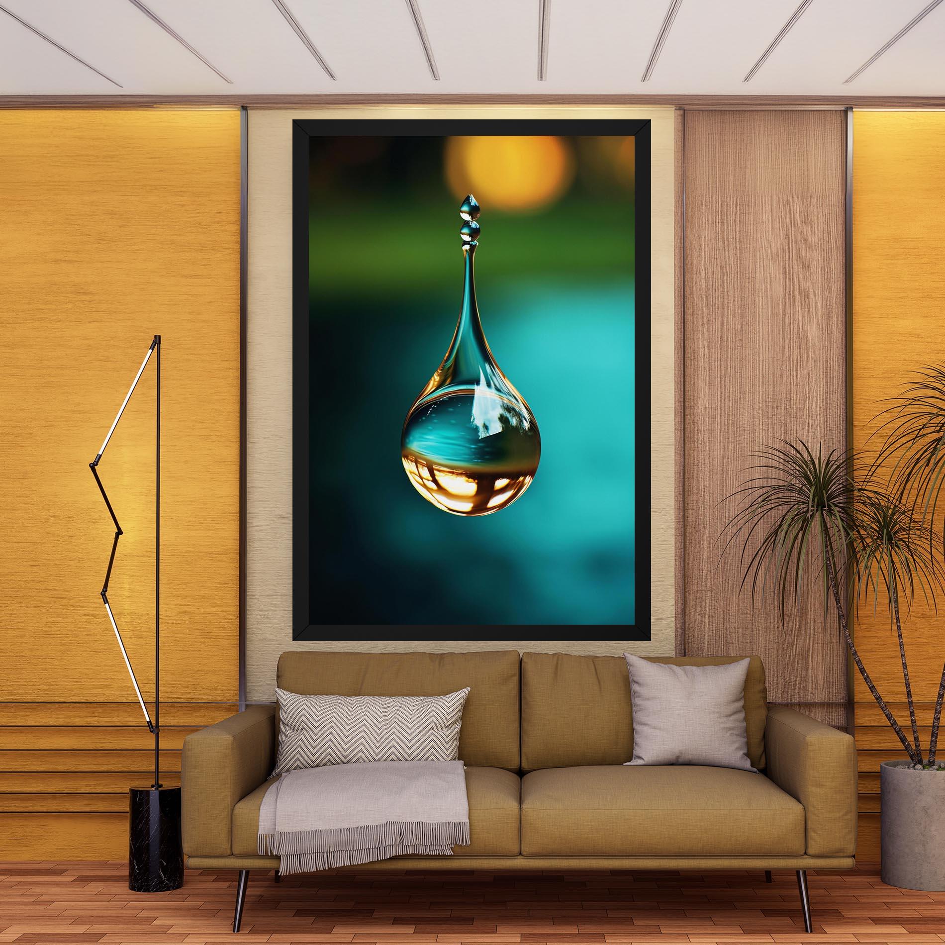 Obraz na Płótnie Big Green Drop mockup 9