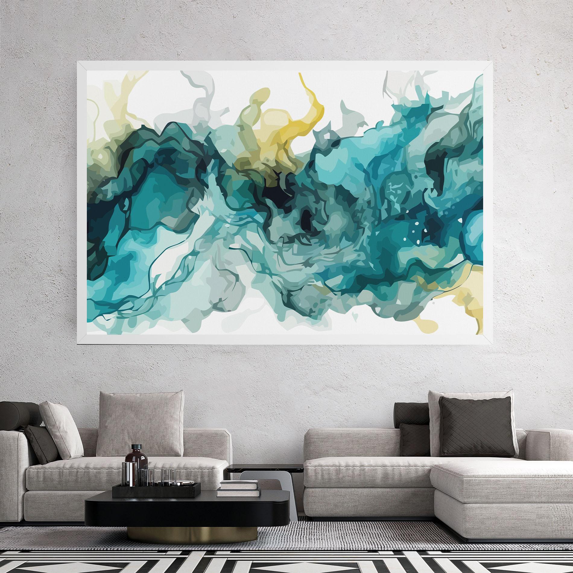 Obraz na Płótnie Blue Yellow Art mockup 2