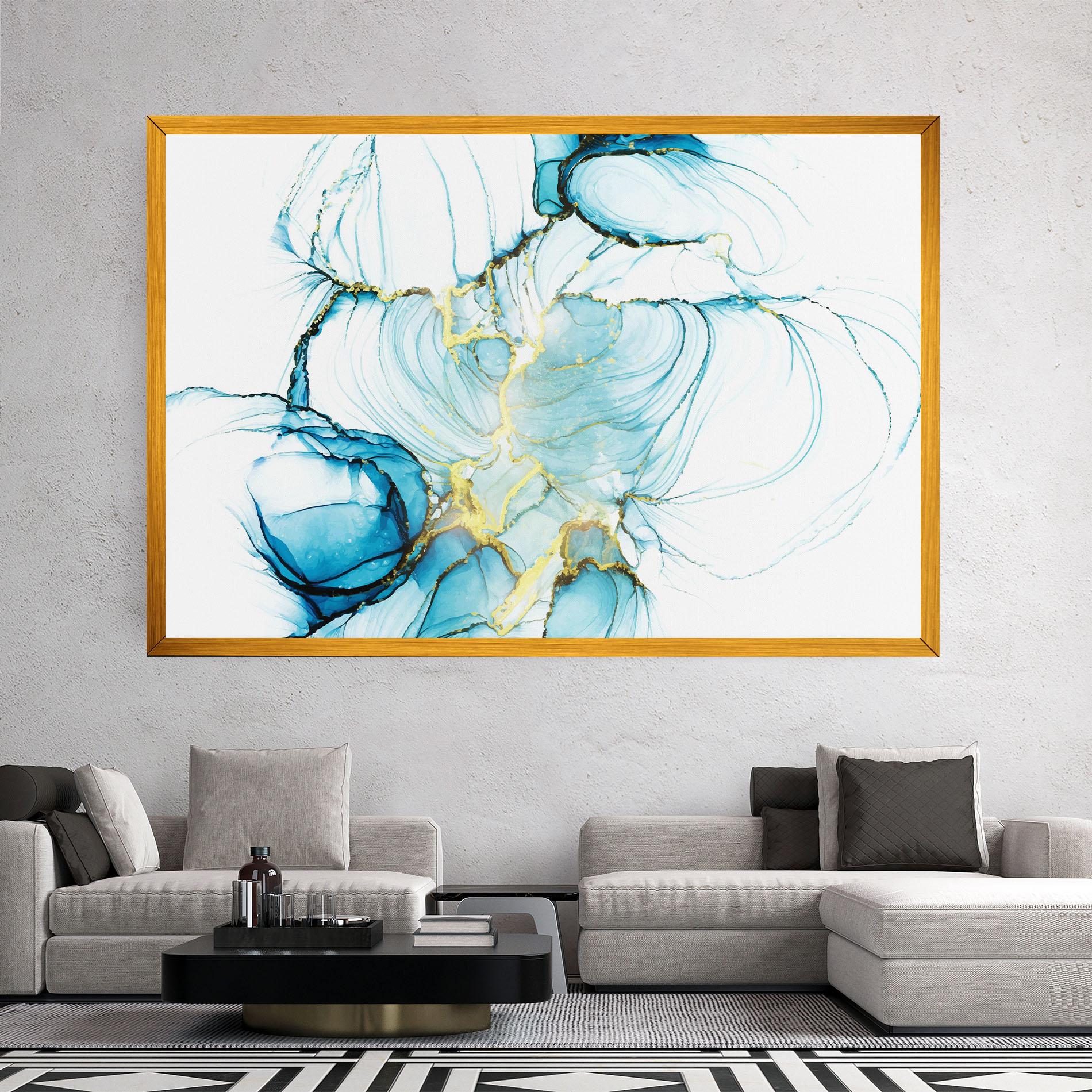 Obraz na Płótnie Artistic Gold Blue mockup 2