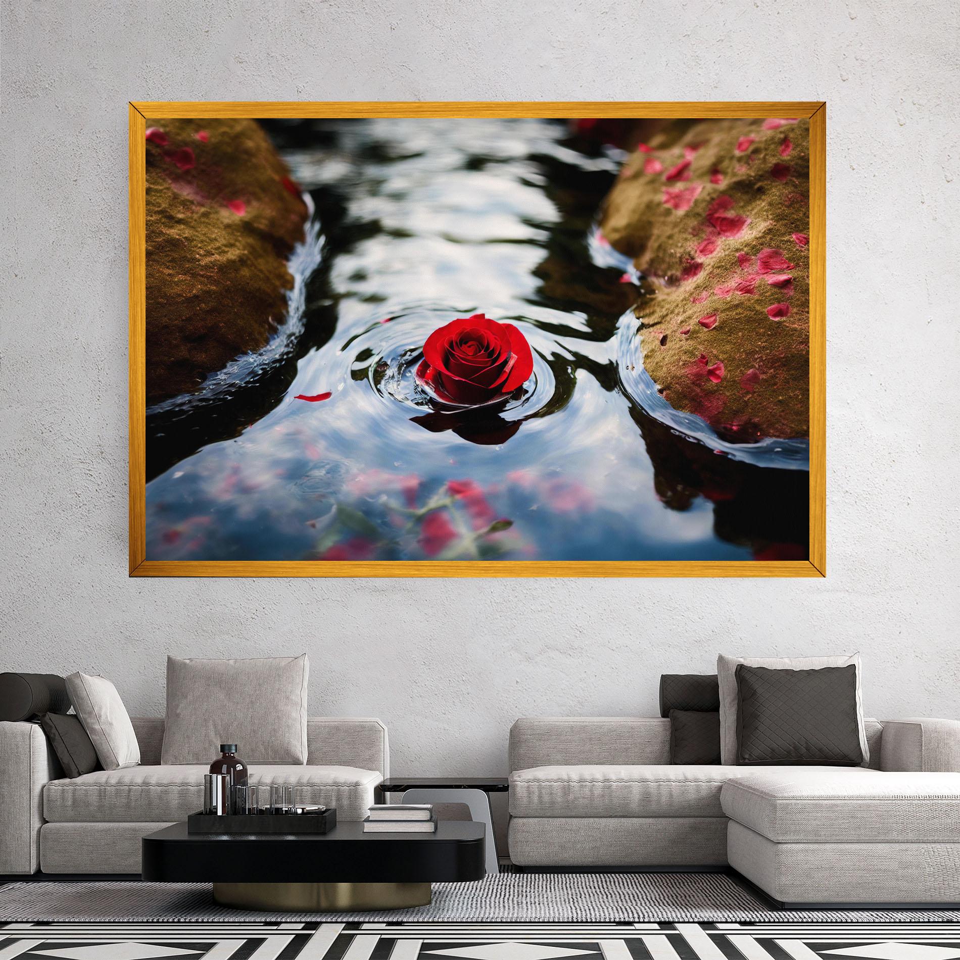 Obraz na Płótnie Floating Water Rose mockup 2
