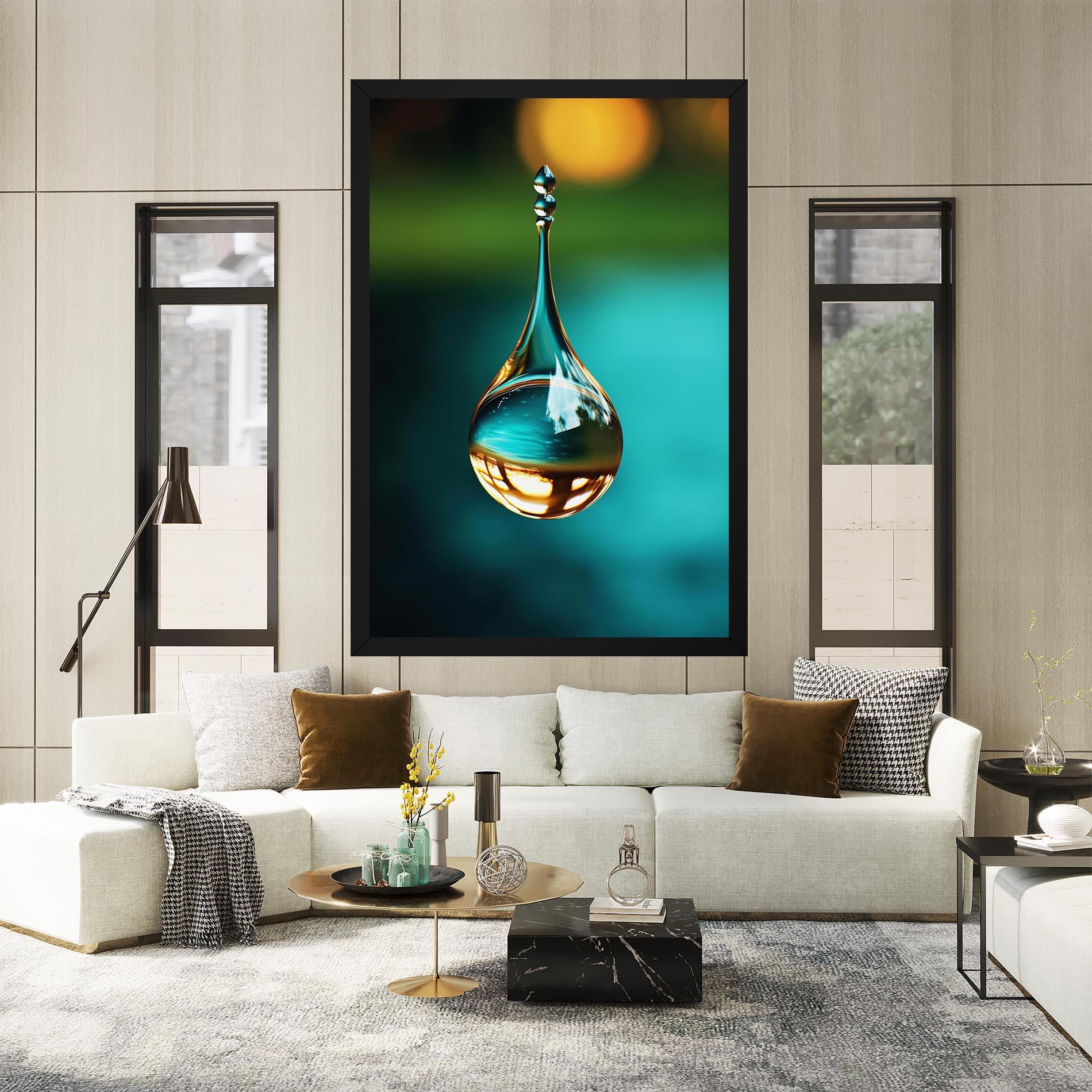 Obraz na Płótnie Big Green Drop mockup 2