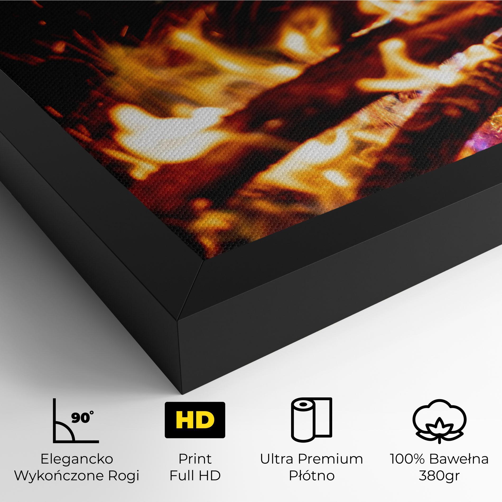 Obraz na Płótnie Blue Green Fire mockup 4